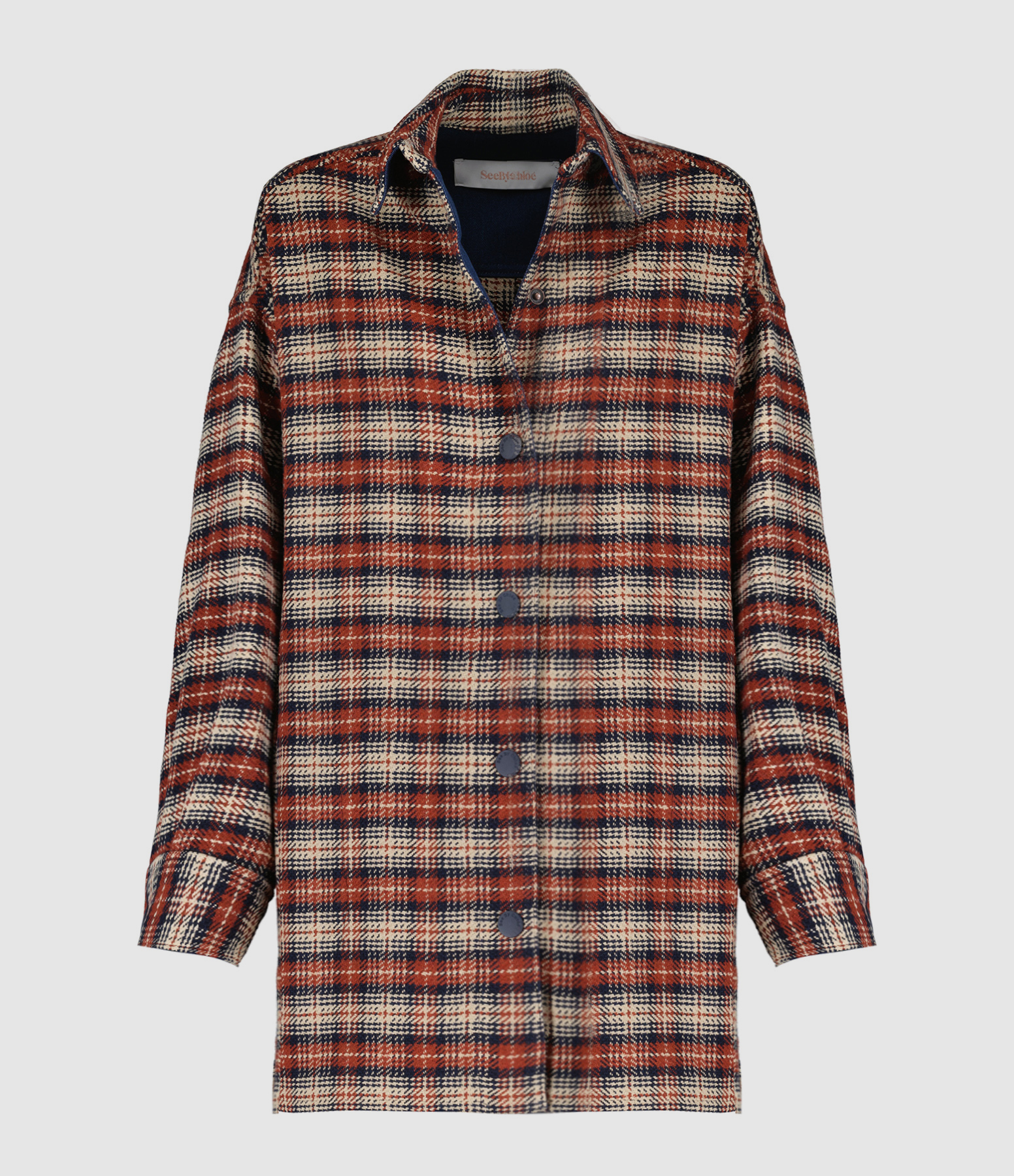 Veste Coton Carreaux Marron