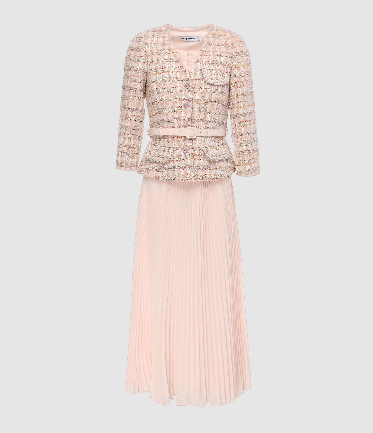 Robe Midi Sequins Rose