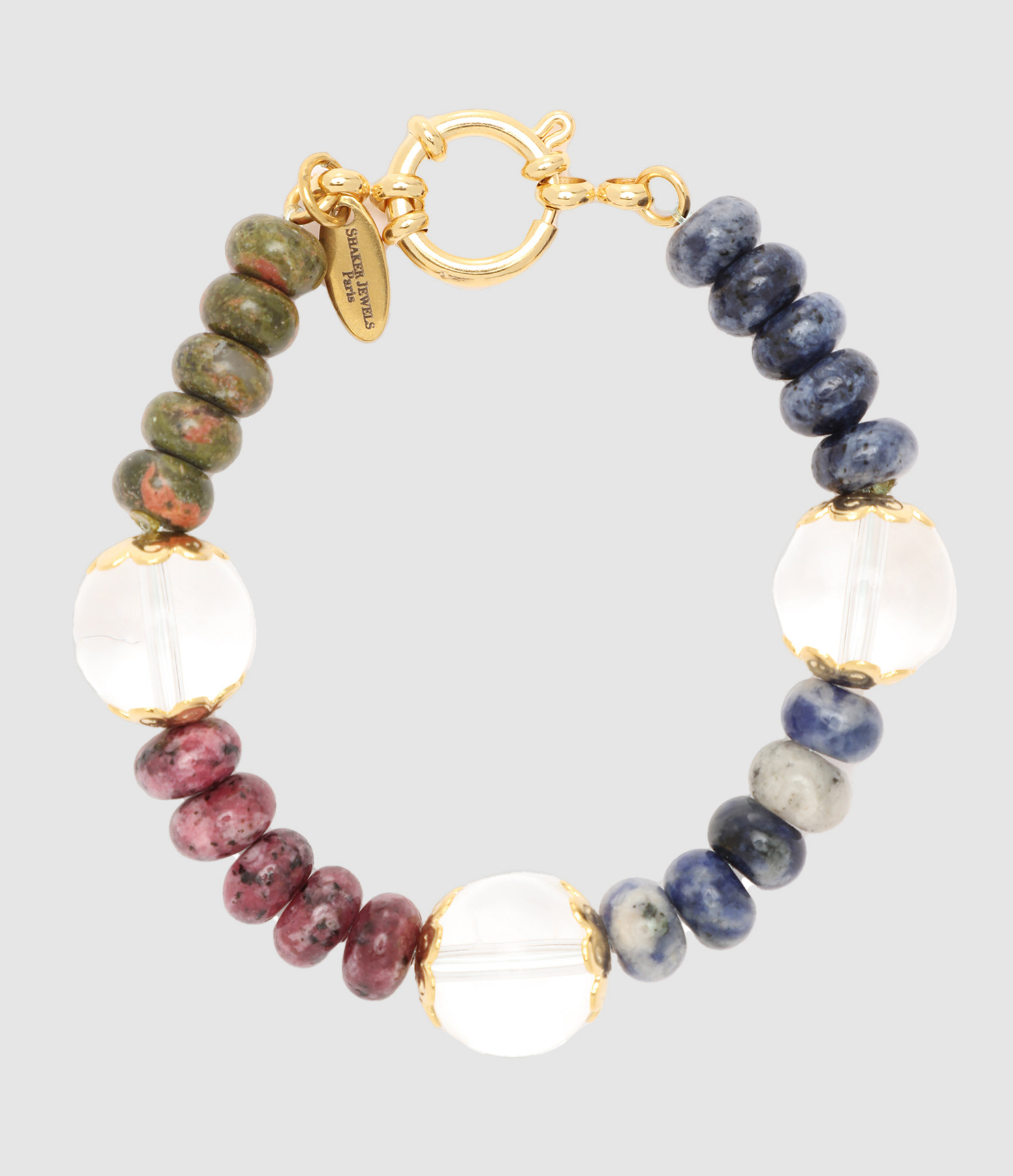 Bracelet Ulas Pierres Naturelles Doré