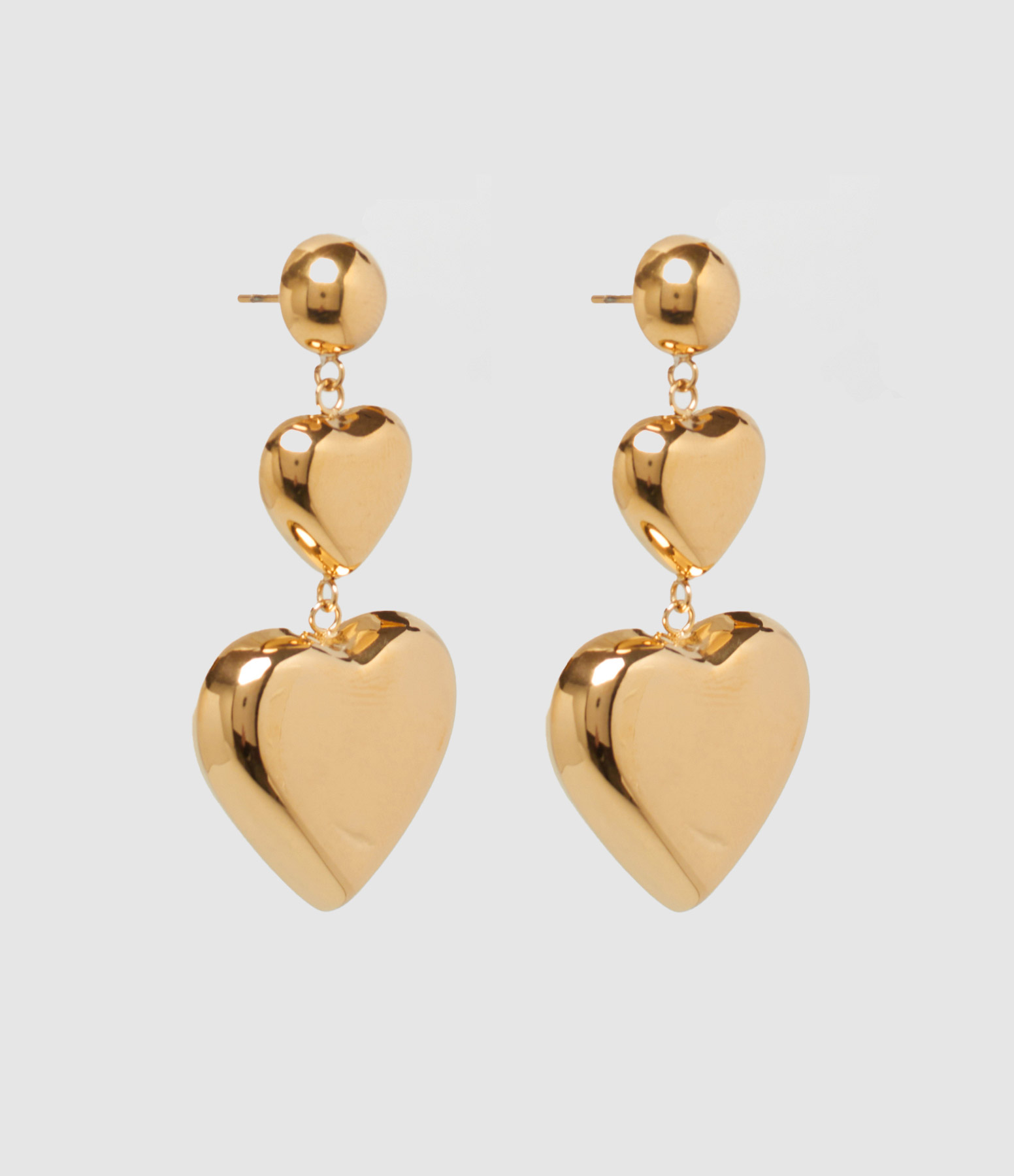 Boucles d'oreilles Pendantes Heart Doré