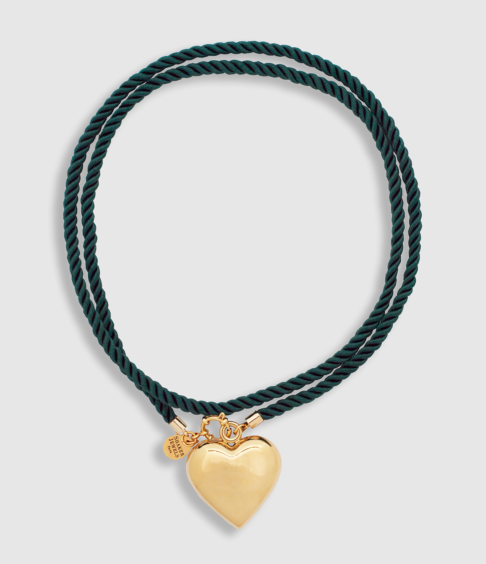 Collier / Ceinture Love Cœur Cordon Vert