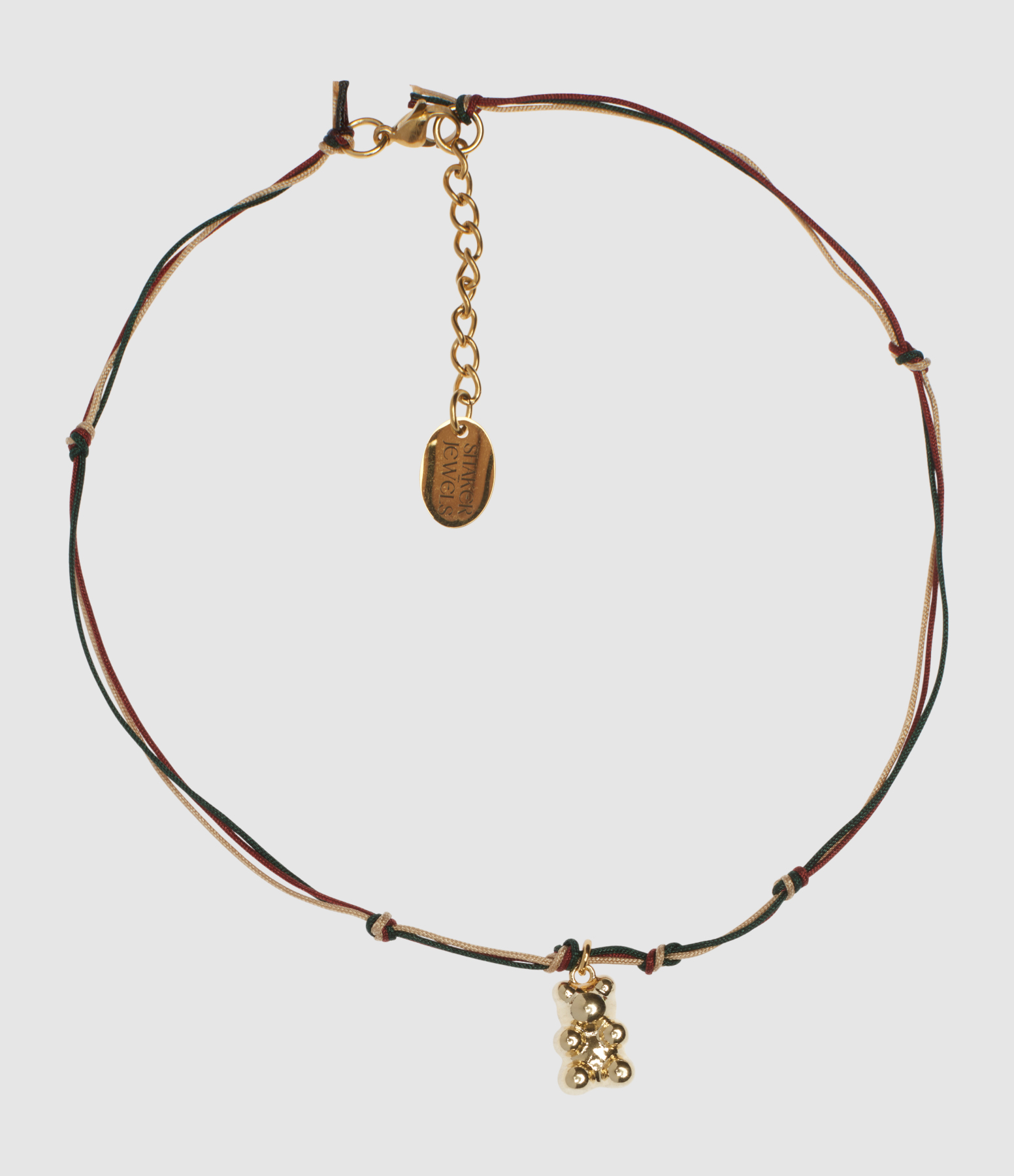 Collier Bear Doré Bordeaux