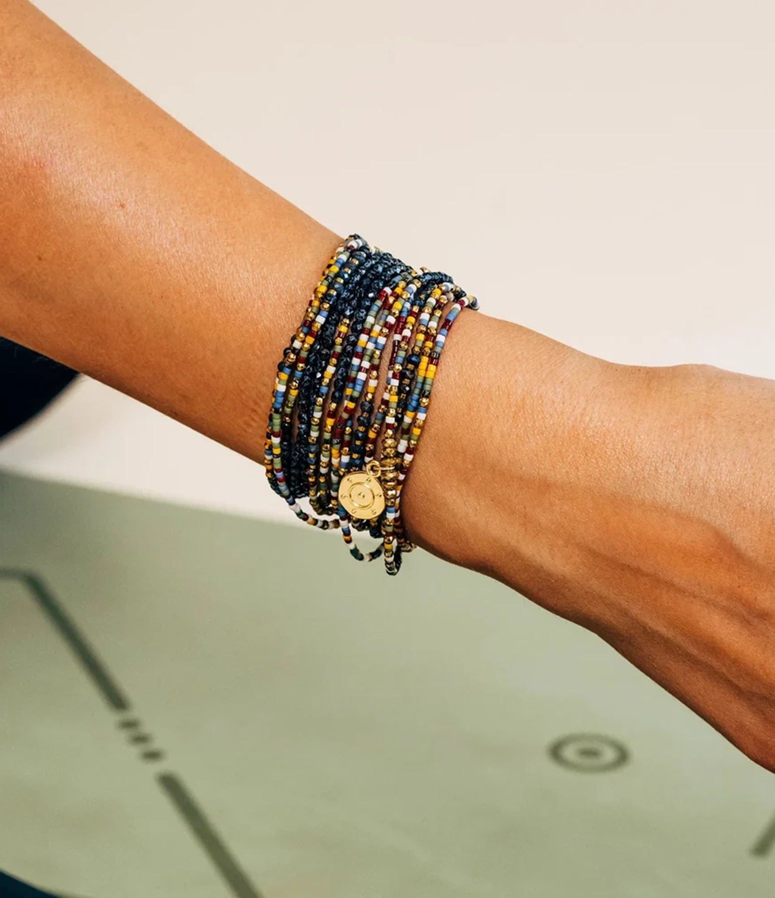Collier Et Bracelet 6 Tours Sigil Noir Rock & Multicolore