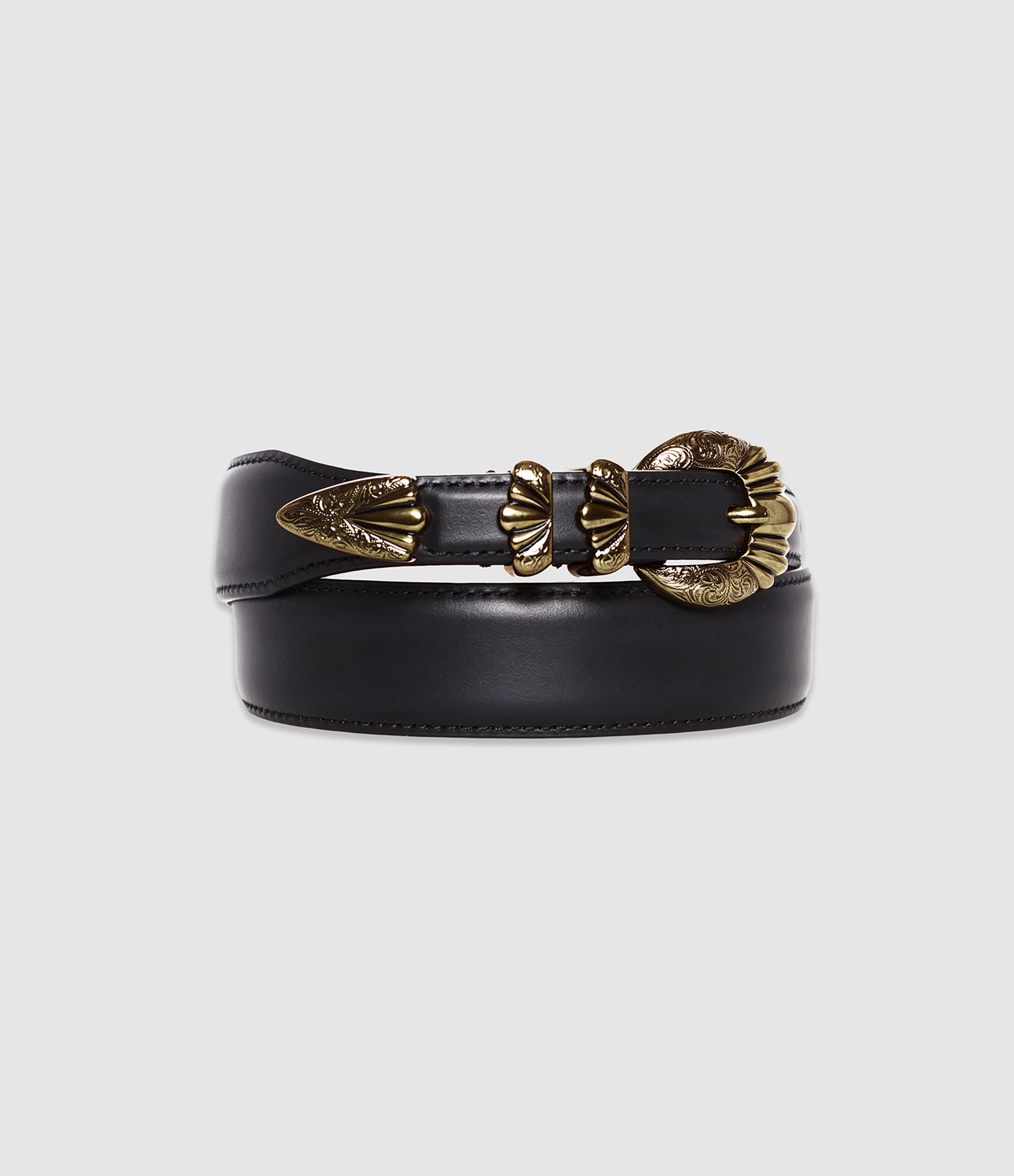 Ceinture Versailles Gold Black Calfskin