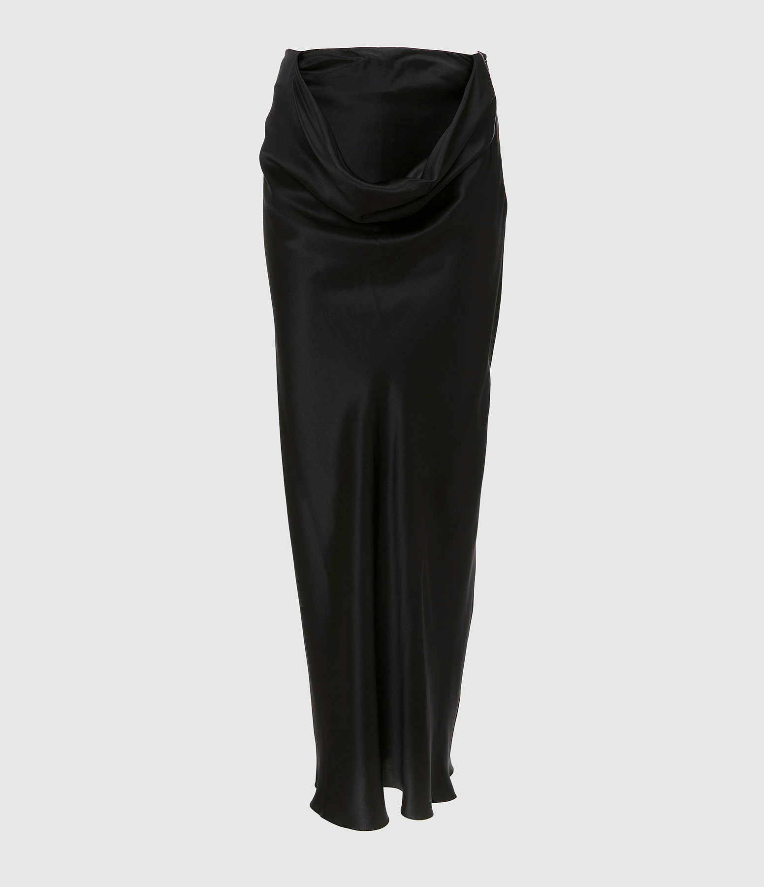 Jupe Longue Draped Waist Column Black