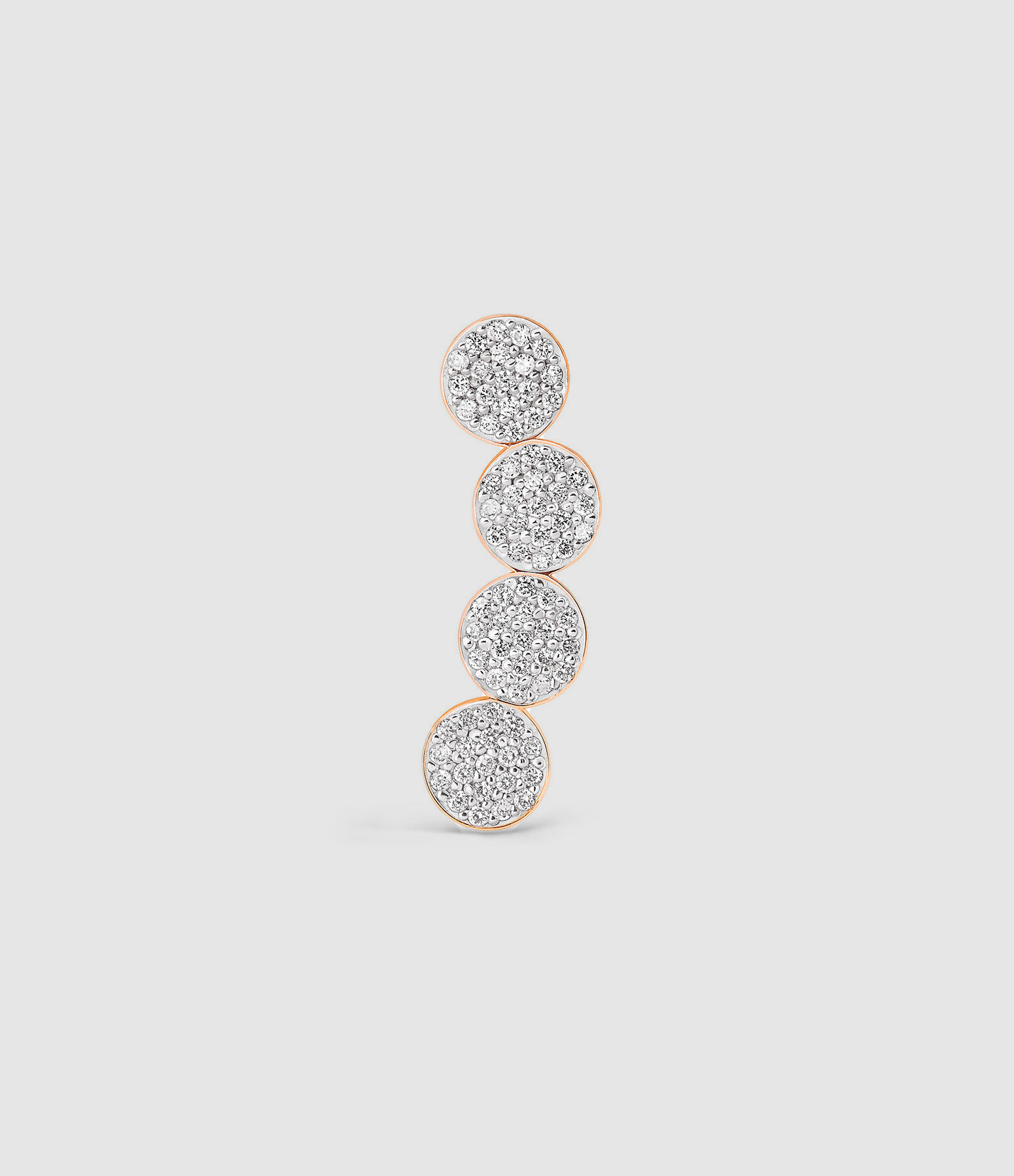 Boucle d'oreille Mini Ever Gauche Barrette Diamants Or Rose (vendue à l'unité)