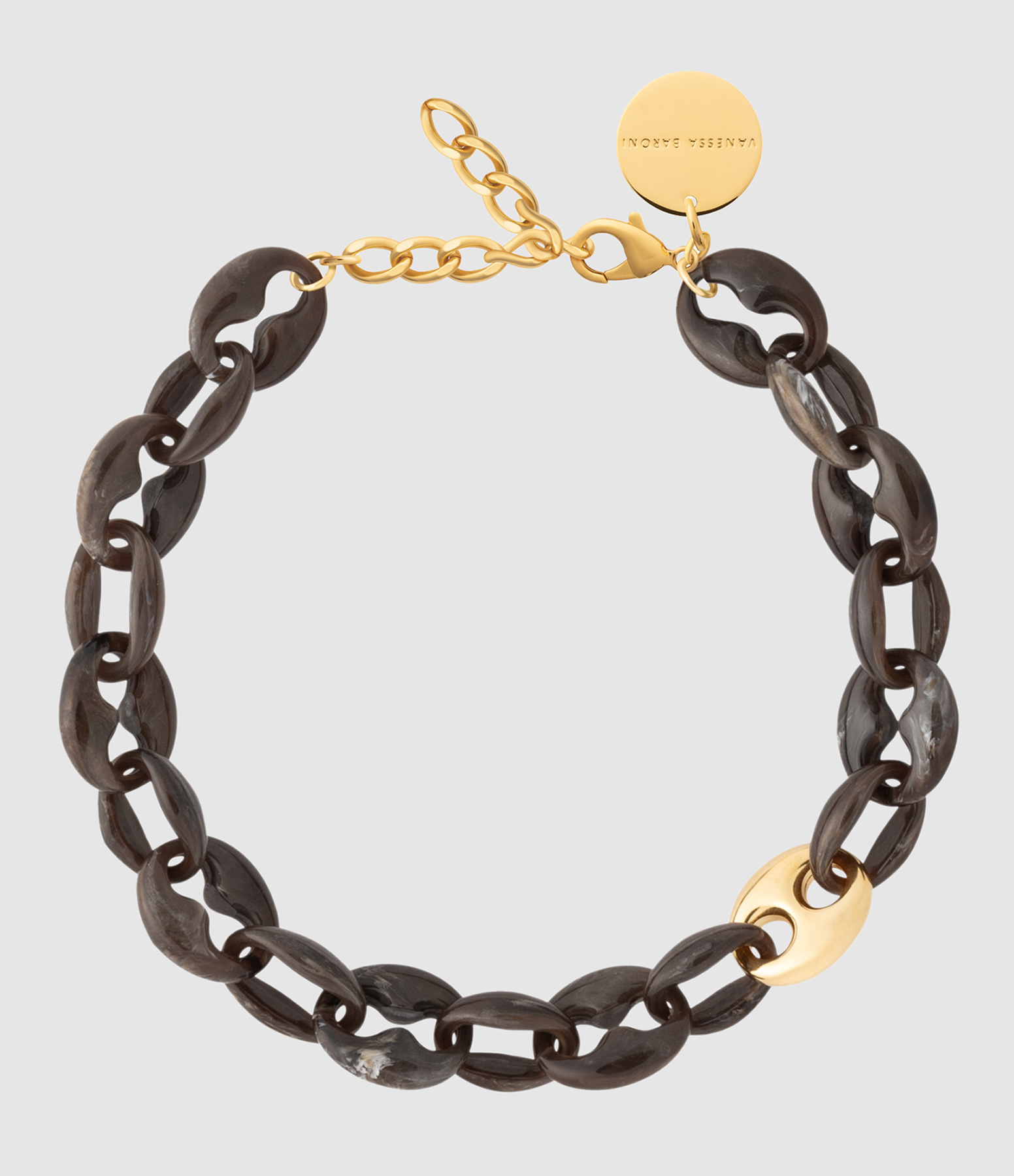 Collier Court Small Turtle Dark Brown Marble