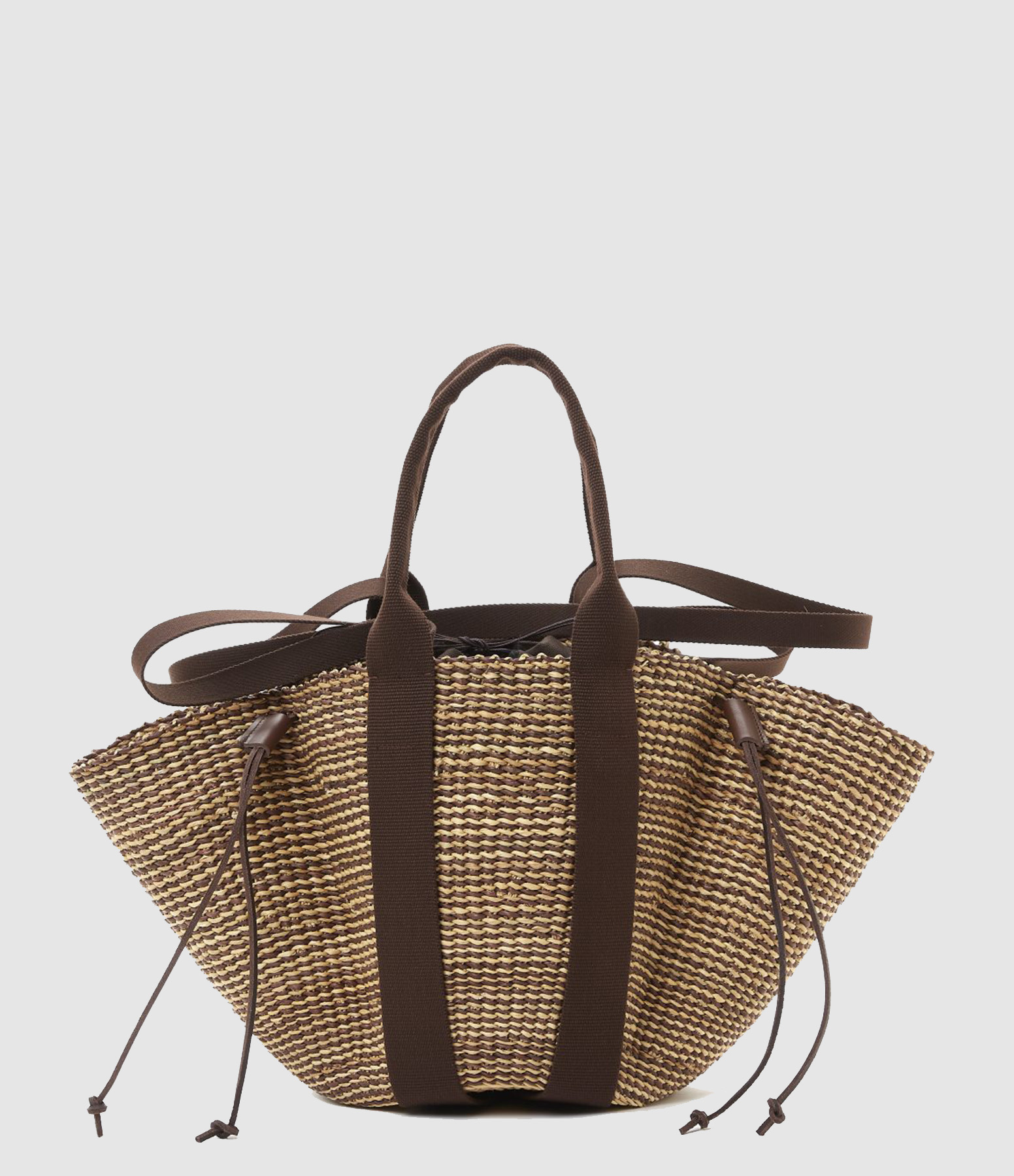 Panier So Hstripe Naturel Marron Foncé