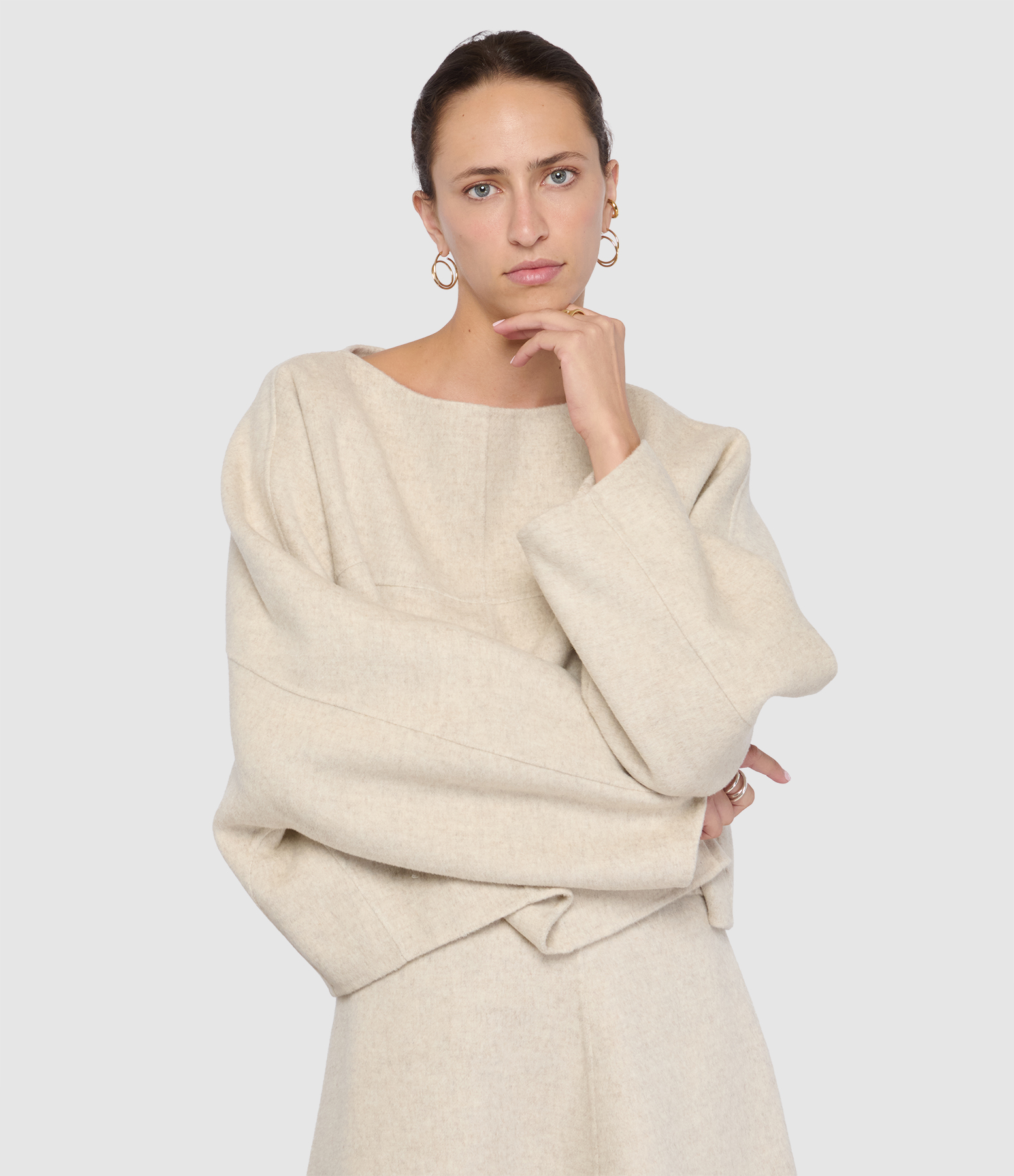 Sweatshirt Hora Ecru Gris