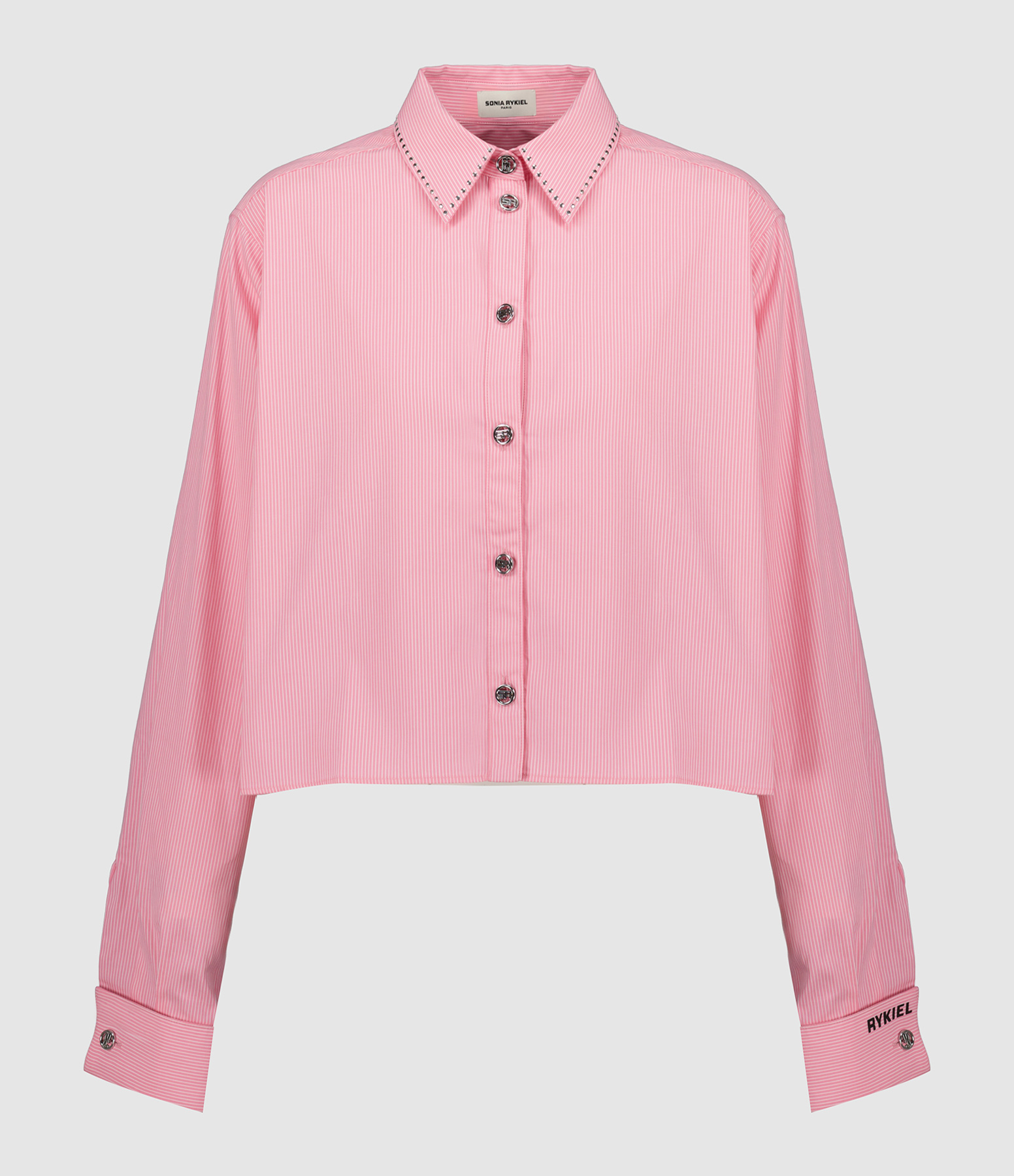 Chemise Cropped Coton Rose