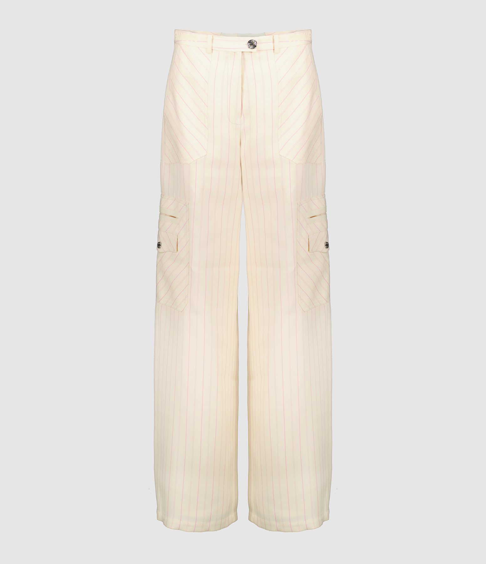 Pantalon Cargo Pin Strip Écru