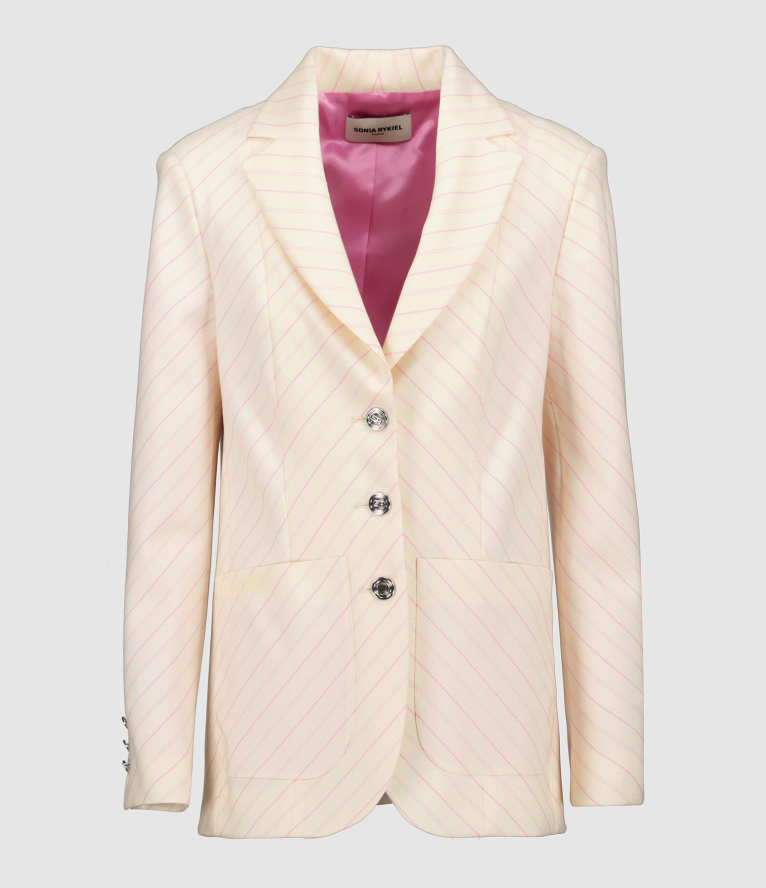 Veste Blazer Rayures Écru Rose