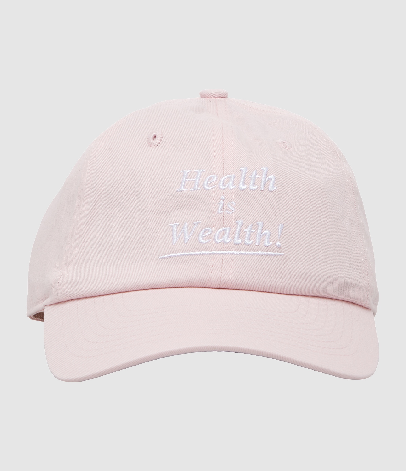 Casquette Health Is Wealth Clear Pink