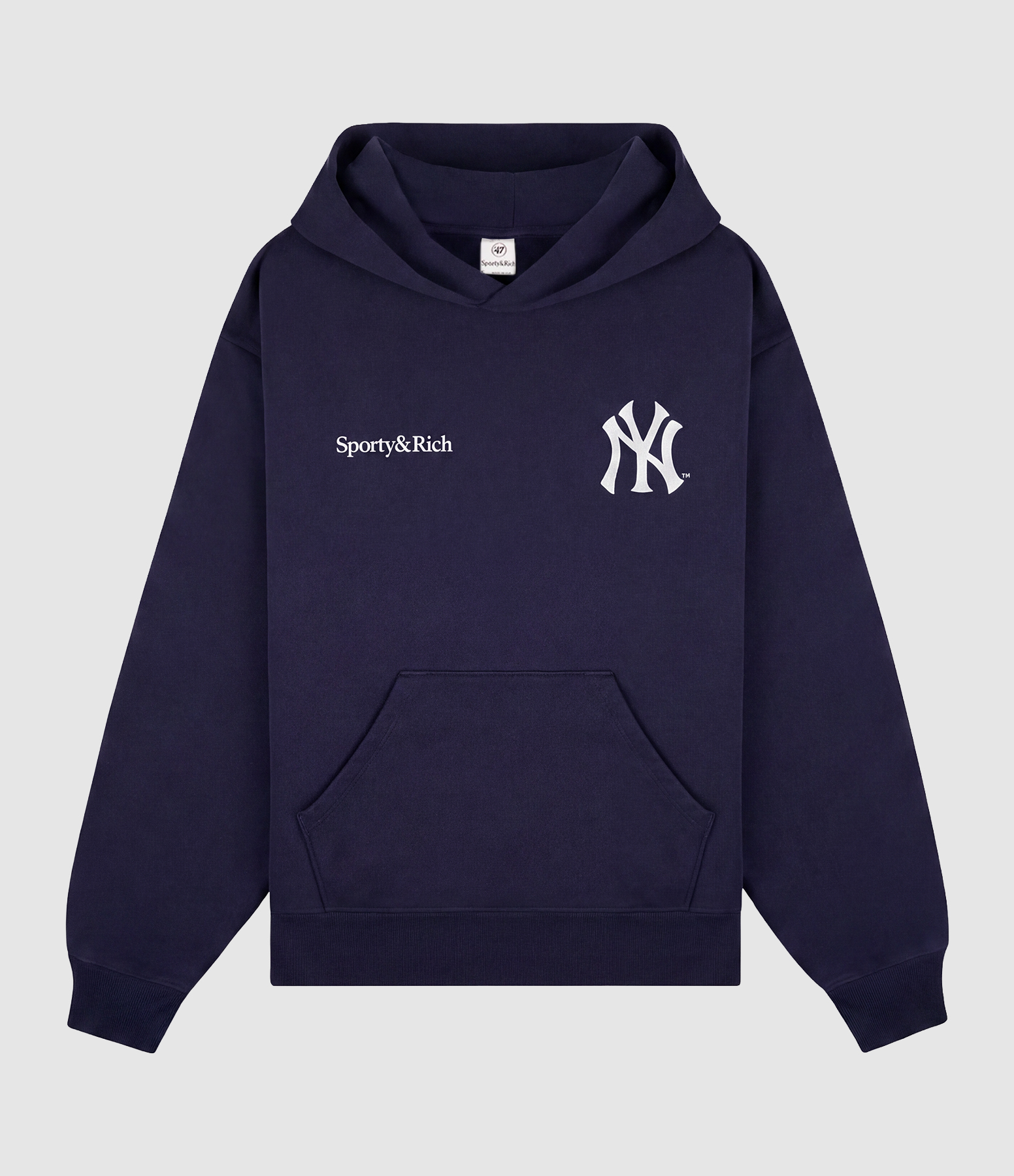 Sweatshirt Hoodie Yankees Curve Dark Navy, Collaboration Sporty & Rich x 47Brand