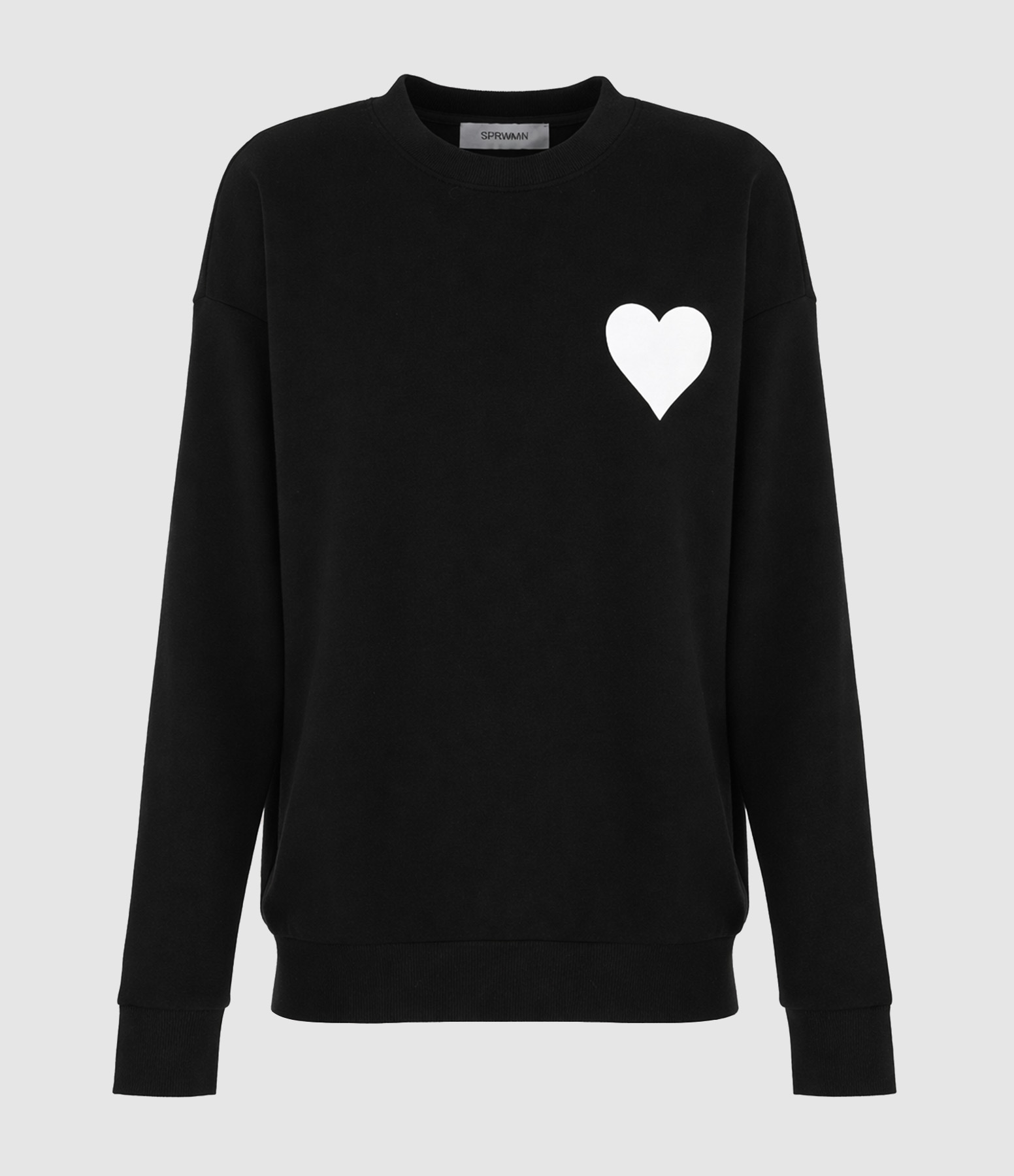 Sweatshirt Heart Black White