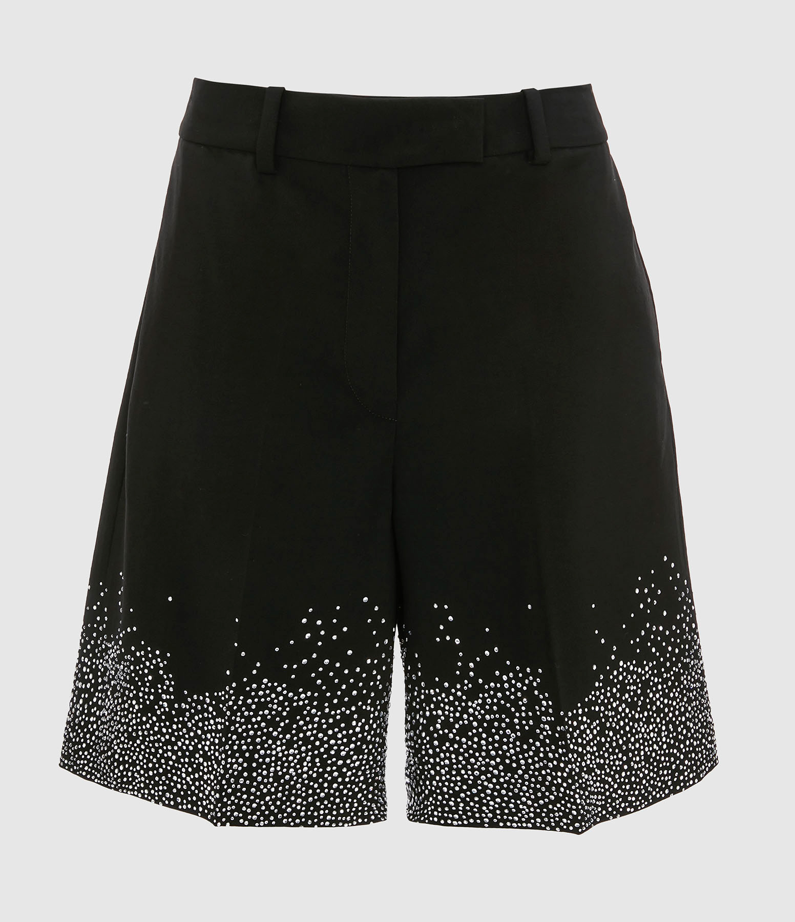 Bermuda Crystal Hem Tailored Black