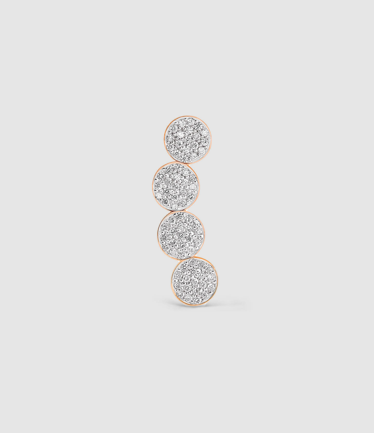 Boucle d'oreille Mini Ever Droite Barrette Diamants Or Rose (vendue à l'unité)