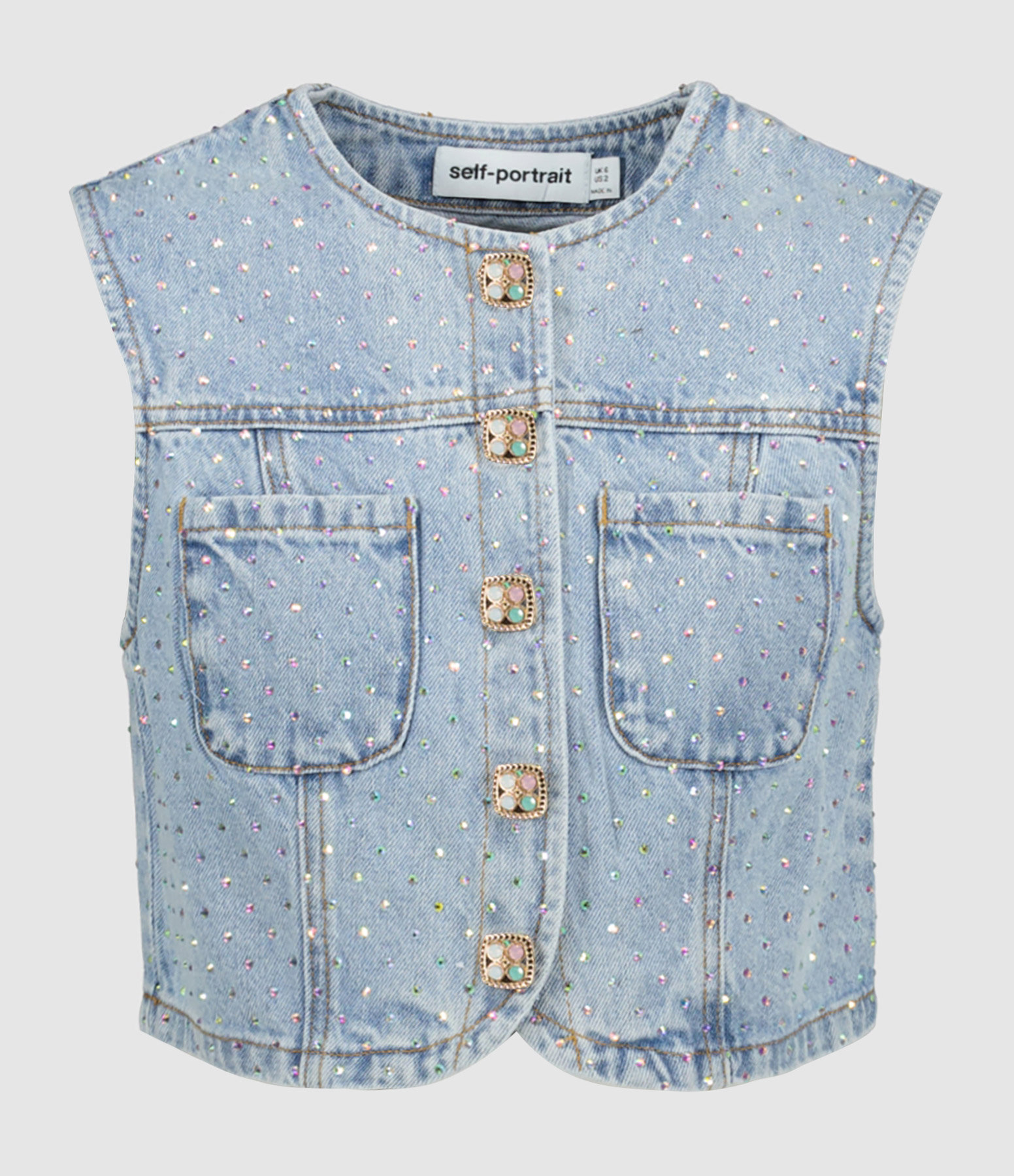 Top Rhinestone Light Blue
