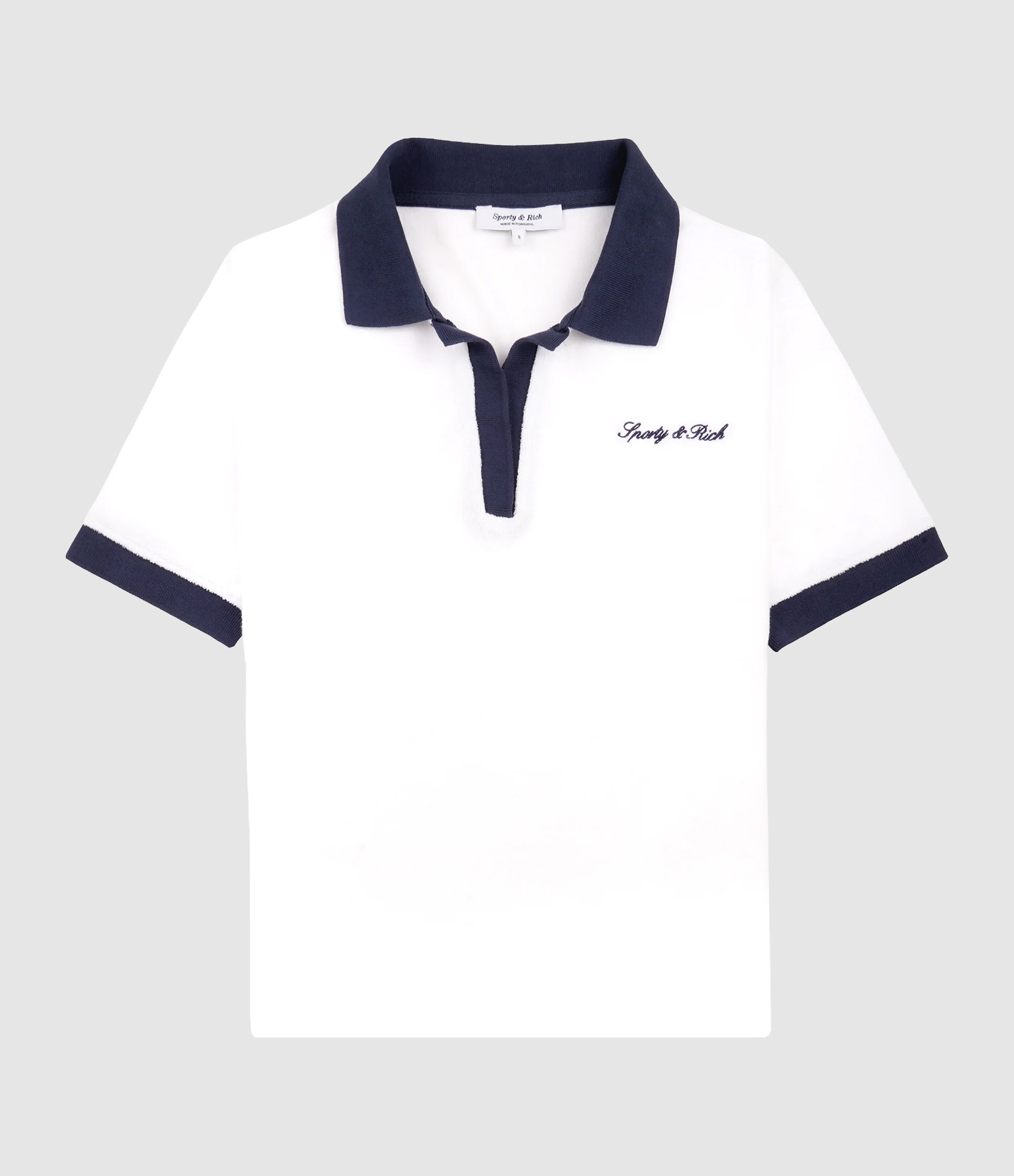 Polo Signature Logo Terry White Dark Navy
