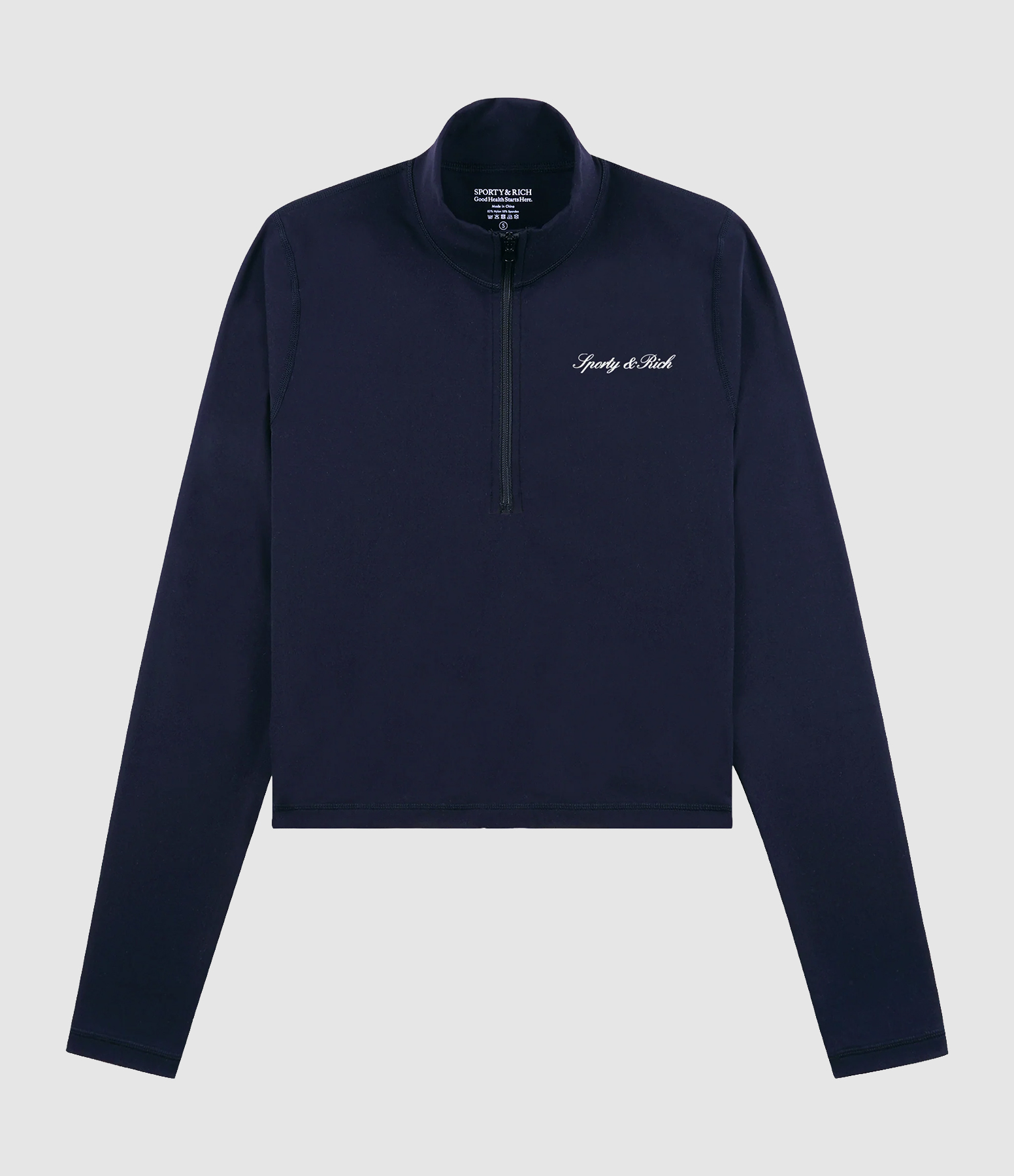 Top Signature Logo Sports Quarter Zip Dark Navy
