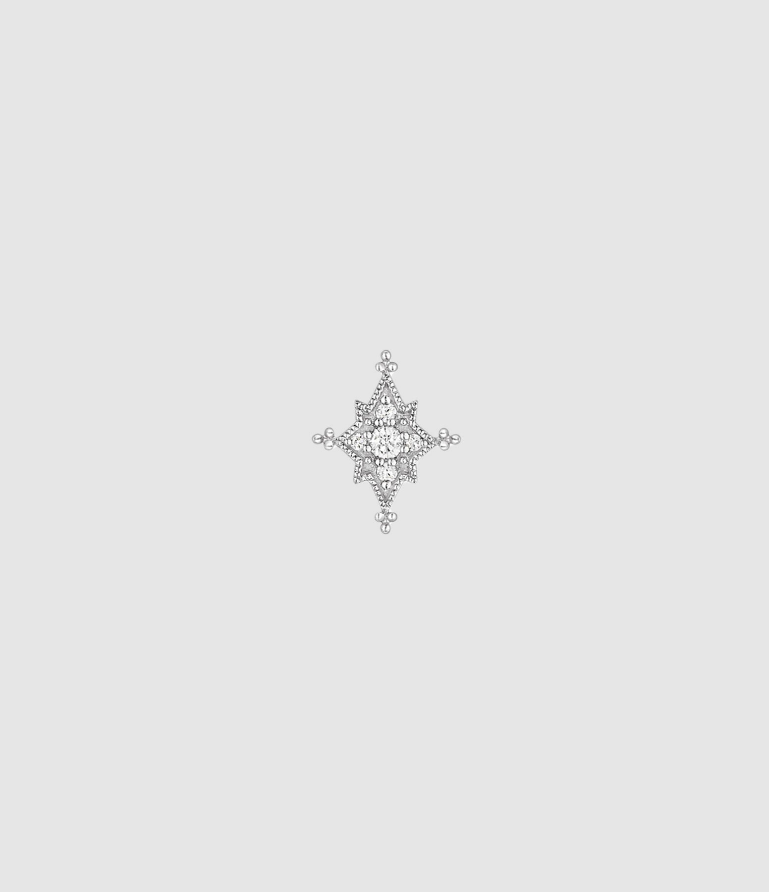 Boucle d'oreille Bouton Stella Diamants Or Blanc (vendue à l'unité)