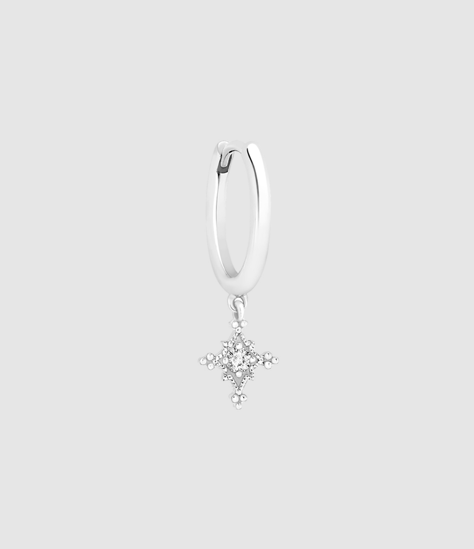 Mini Créole Stella Diamant Or Blanc (vendue à l'unité)