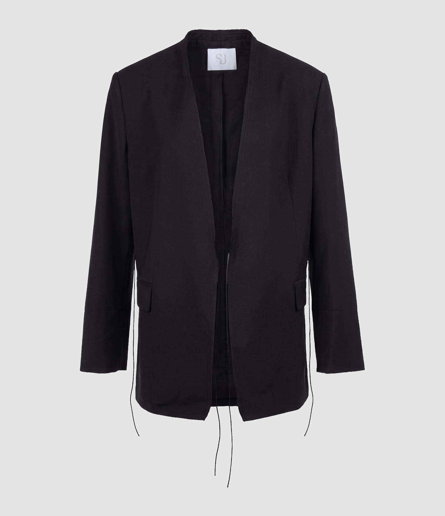 Blazer Raw-Cut Collar Nero