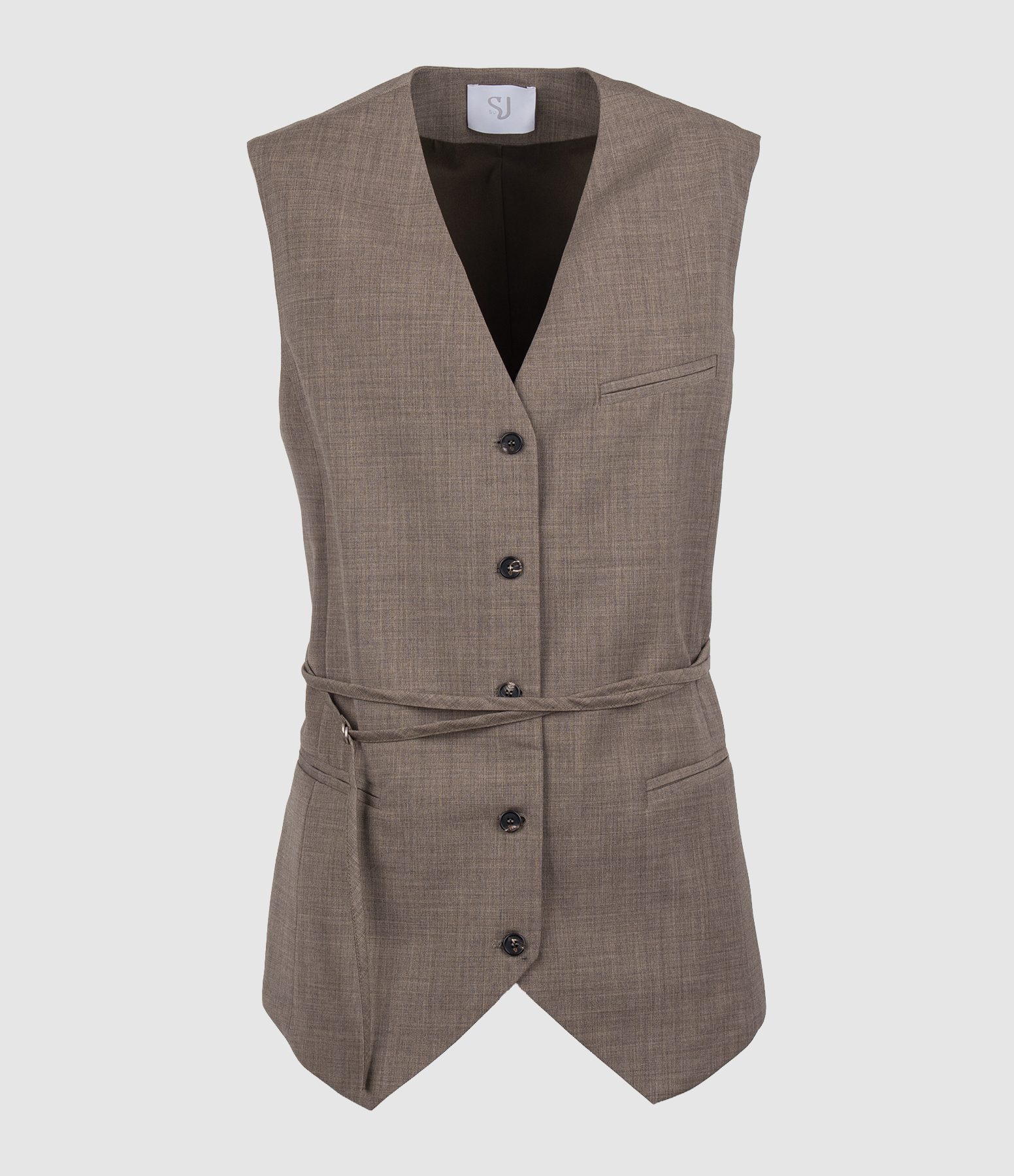 Gilet Belted Sage Green