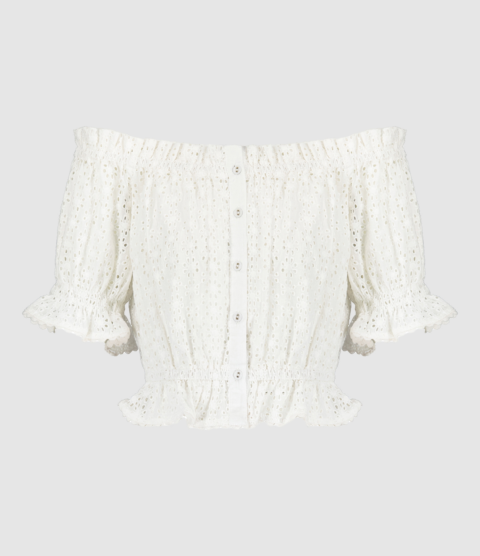 Top Ashley Epaules Dénudées Coton Blanc