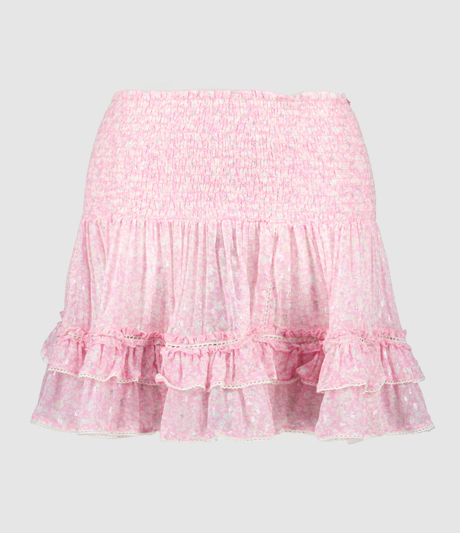 Jupe Courte Clarisse Fleurie Rose