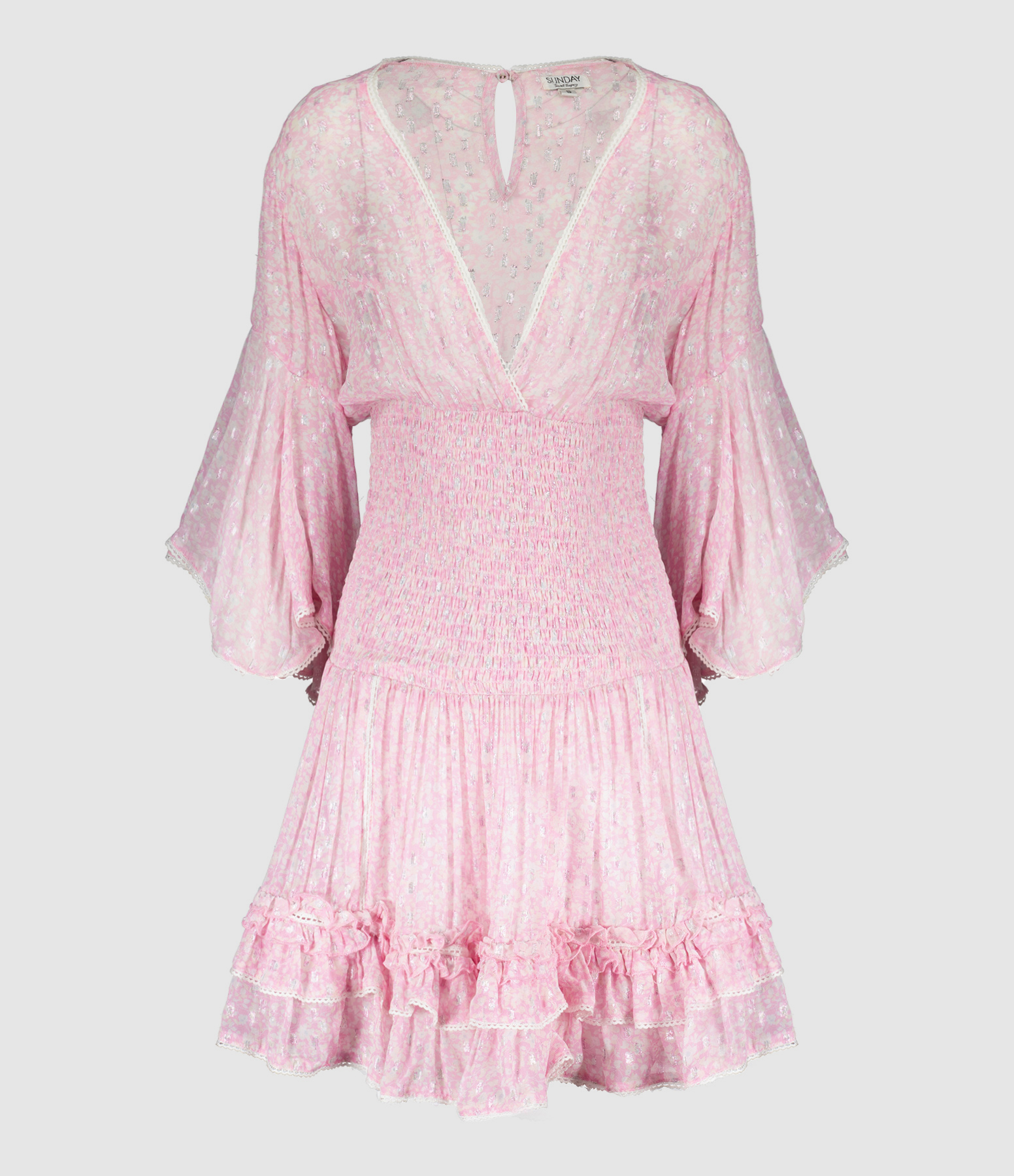 Robe Courte Jenina Volants Rose
