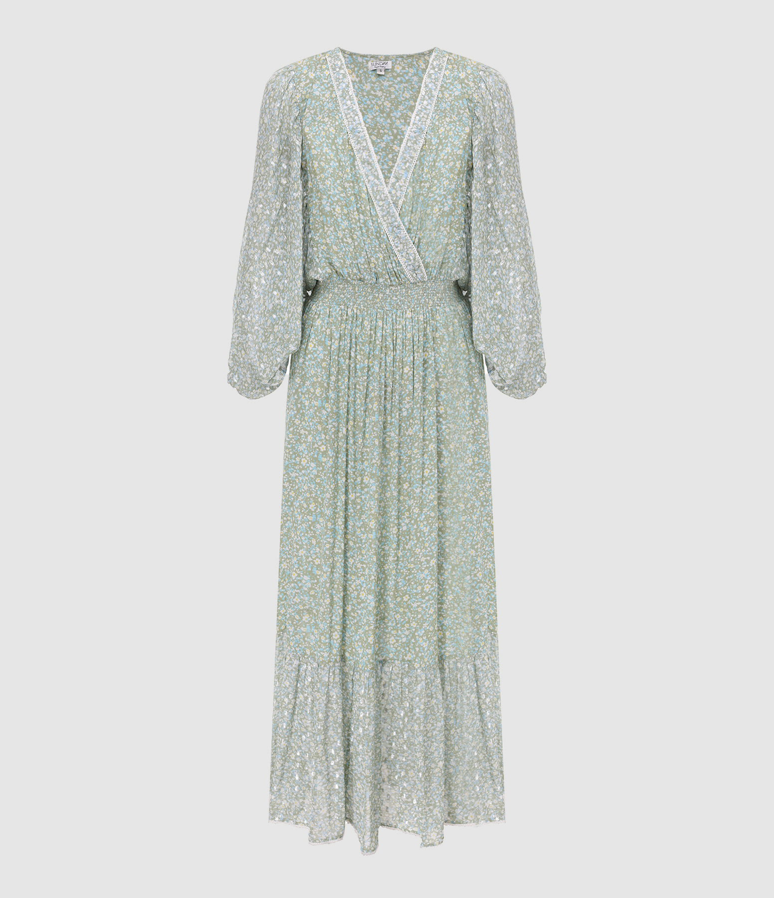 Robe Longue Maria Col V Kaki
