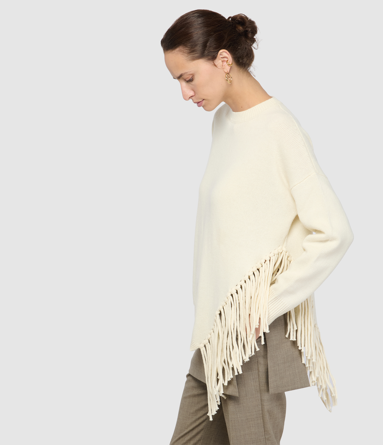 Pull With Side Fringes Latte
