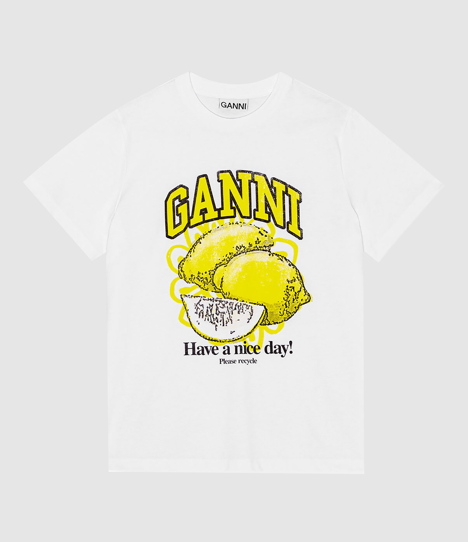 Tee-Shirt Relaxed Blanc Jaune