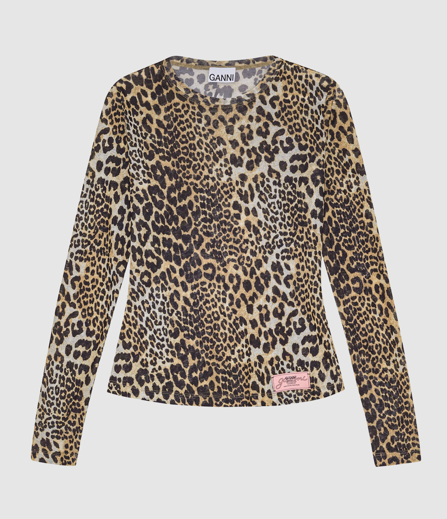 Blouse Printed Marl Mesh Leopard