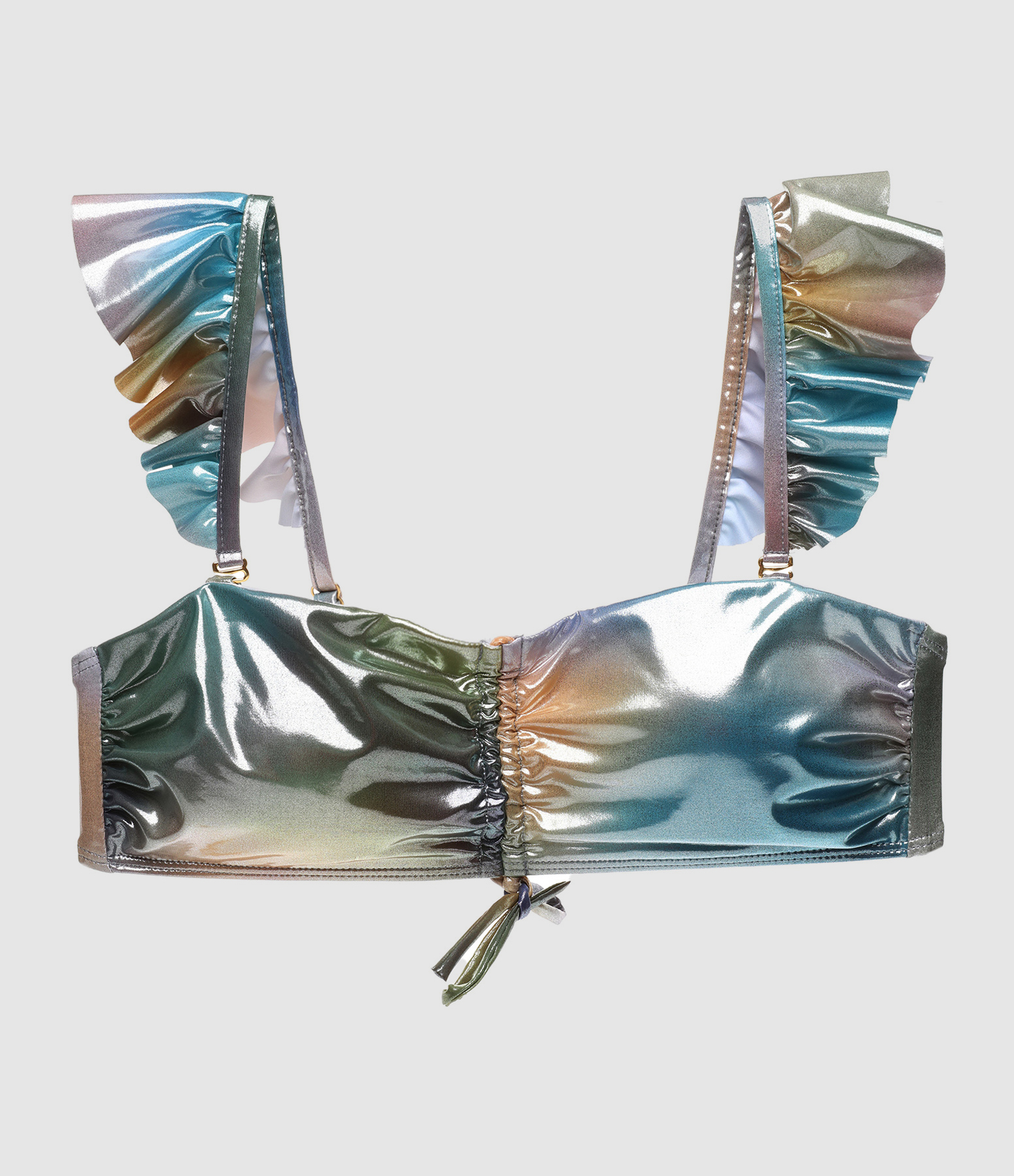 Haut de Maillot de Bain Bandeau Froncé Dégradé