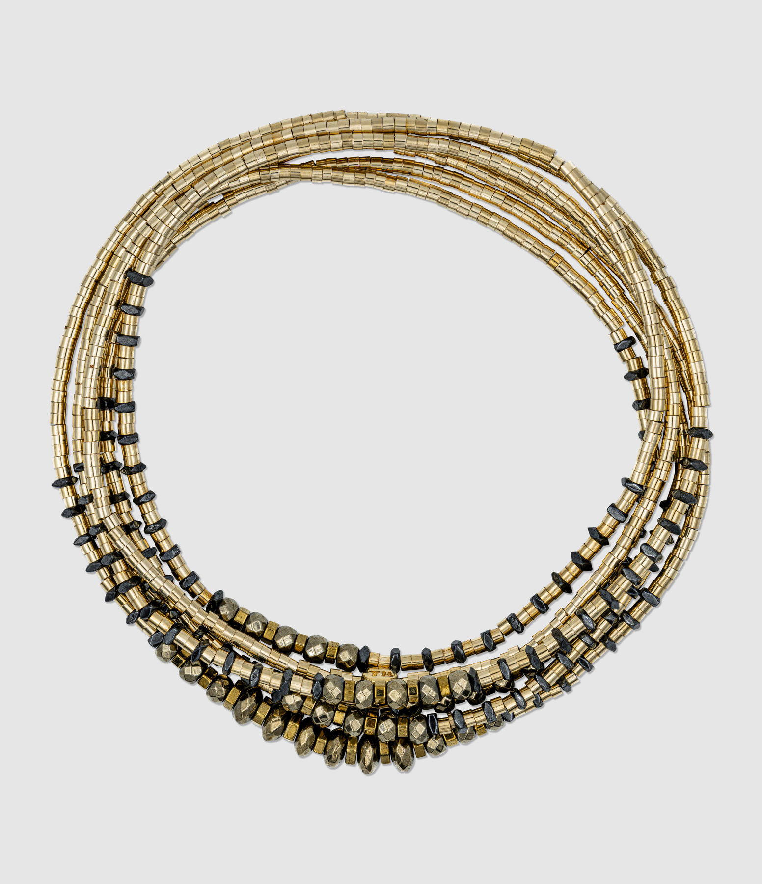 Collier et Bracelet 6 Tours Tess Gold 103cm