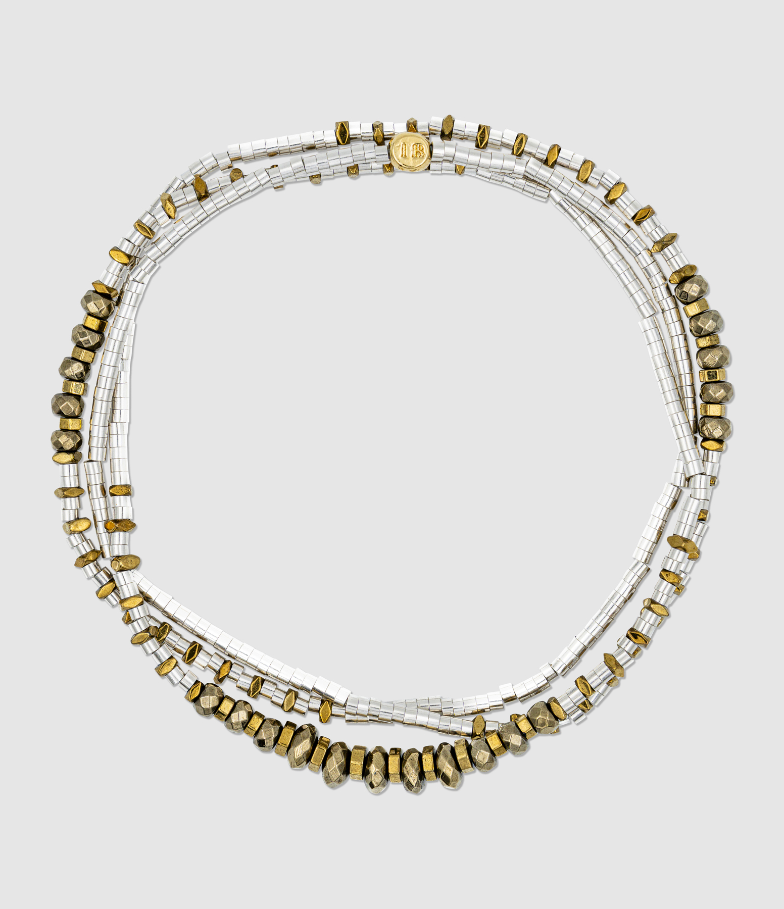 Collier et Bracelet 3 Tours Tess Silver 49cm