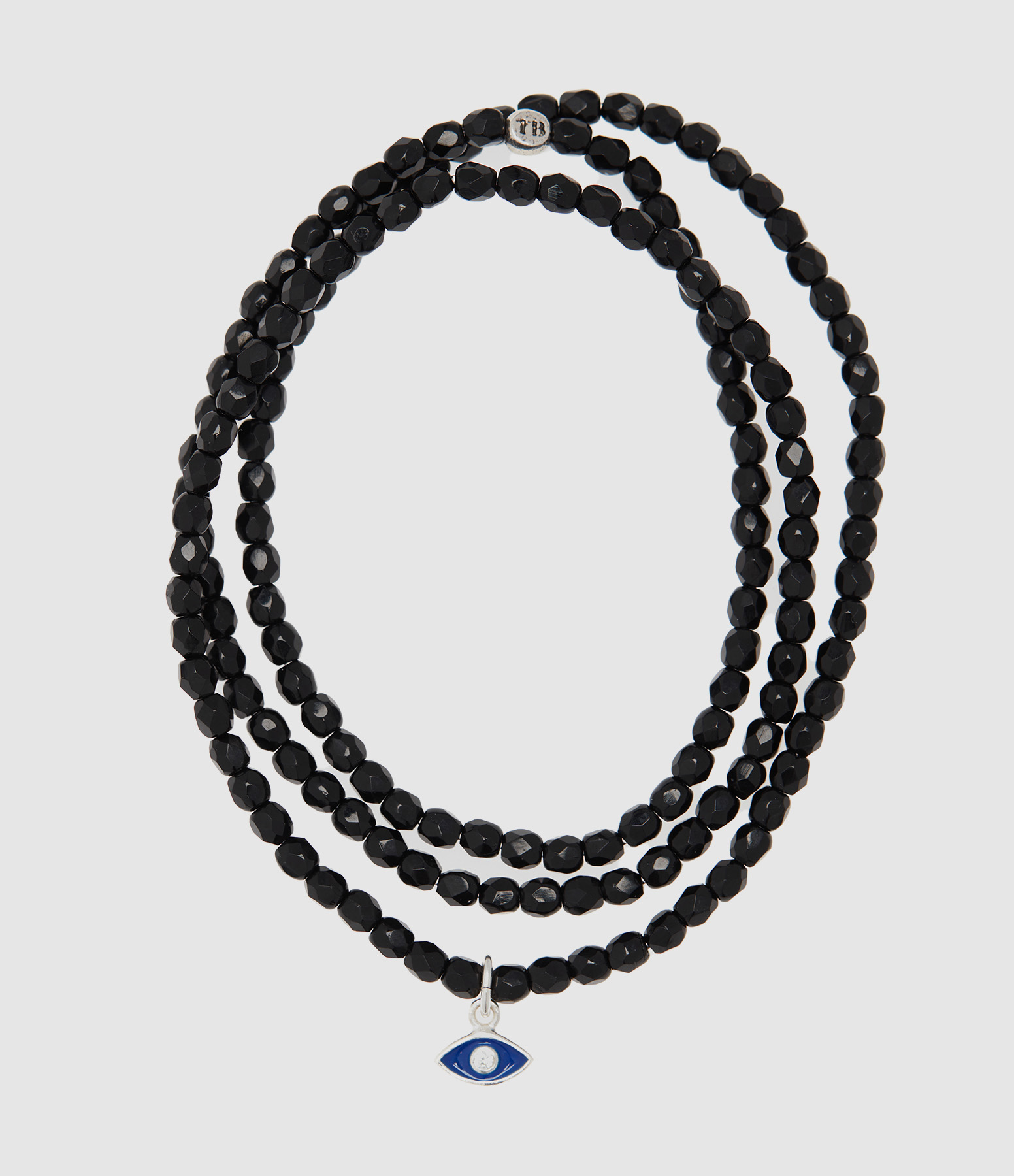 Collier Et Bracelet 3 Tours Mataki Silver Noir 49 cm