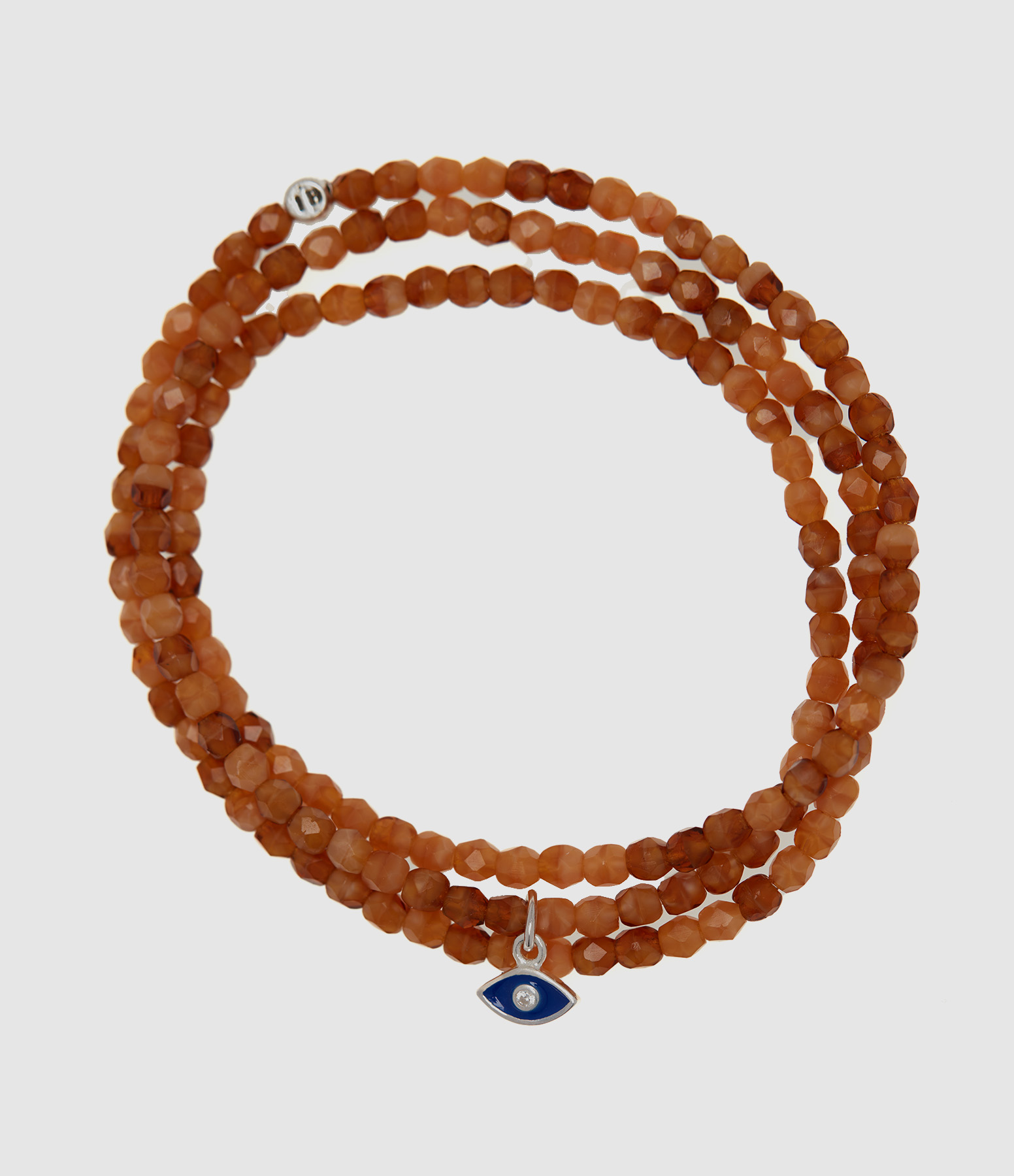 Collier Et Bracelet 3 Tours Mataki Silver Caramel 49 cm
