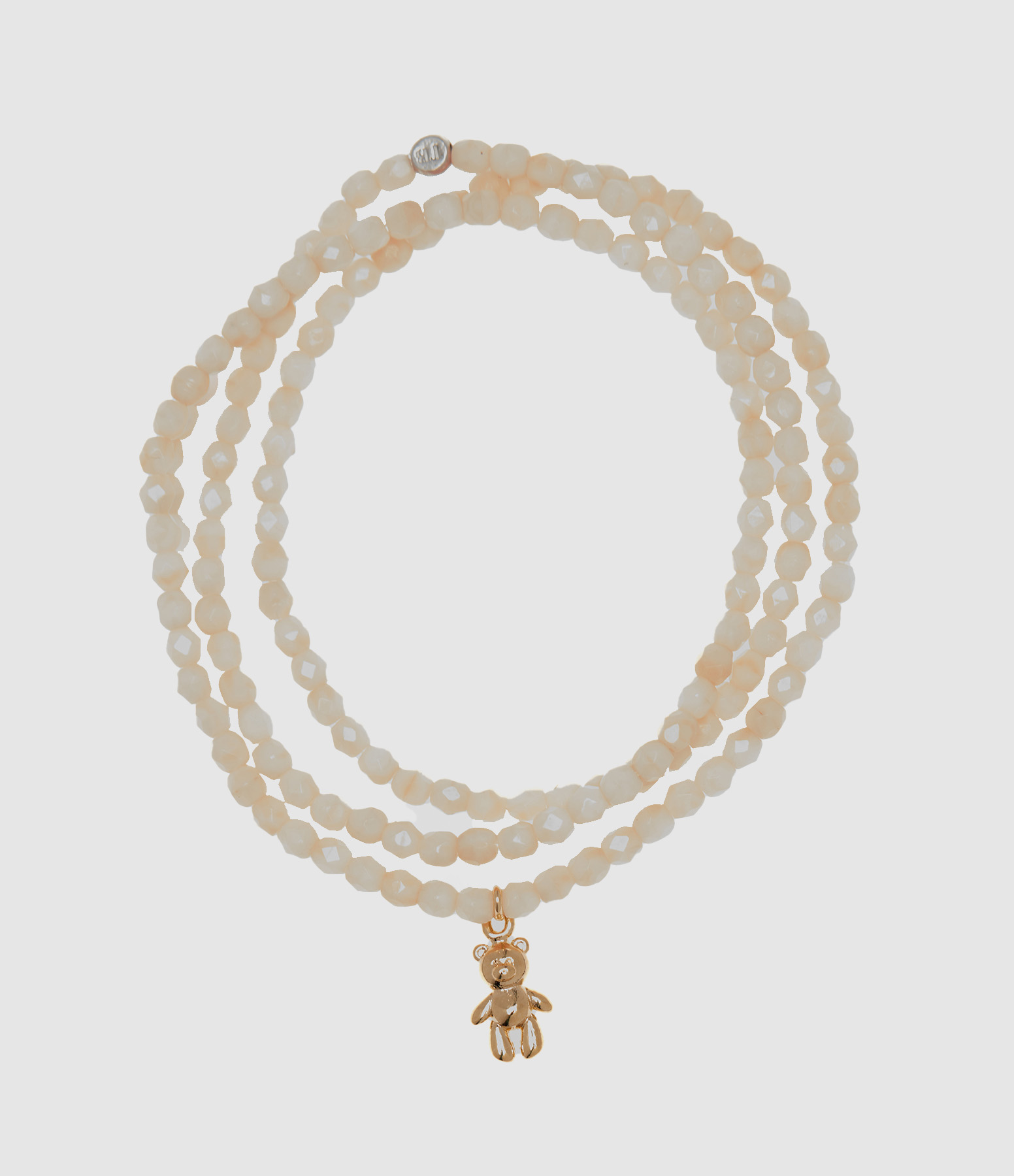Collier Et Bracelet 3 Tours Doudou Dede Rose Guimauve 49 cm