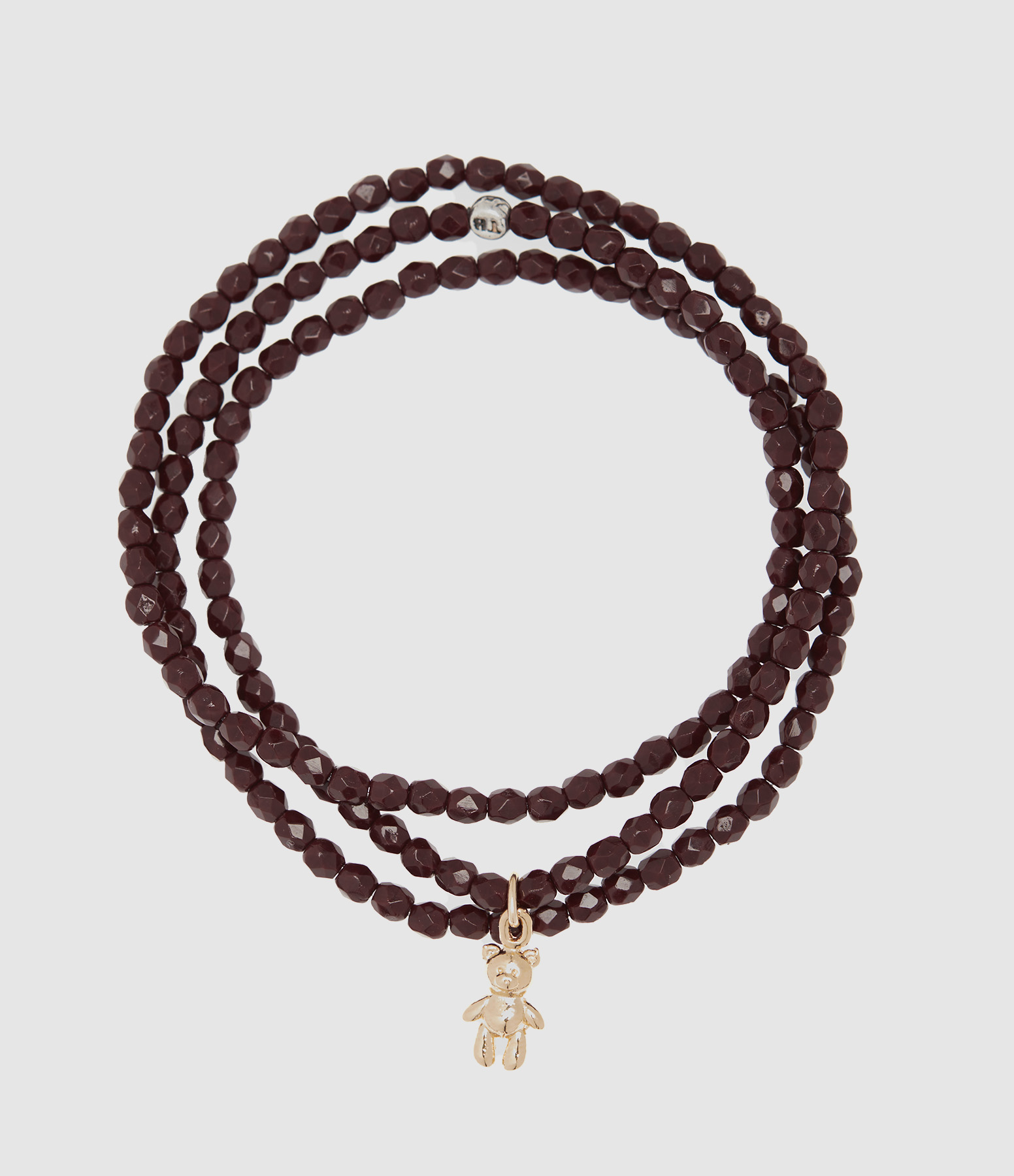 Collier Et Bracelet 3 Tours Doudou Dede Bordeaux 49 cm
