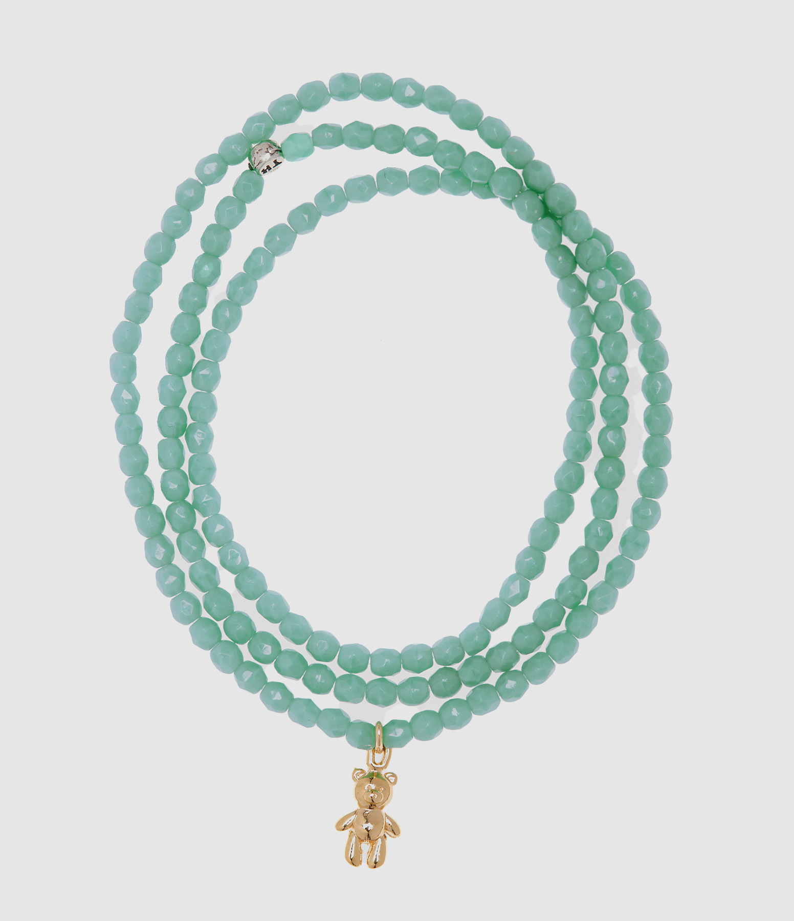 Collier Et Bracelet 3 Tours Doudou Dede Turquoise 49 cm