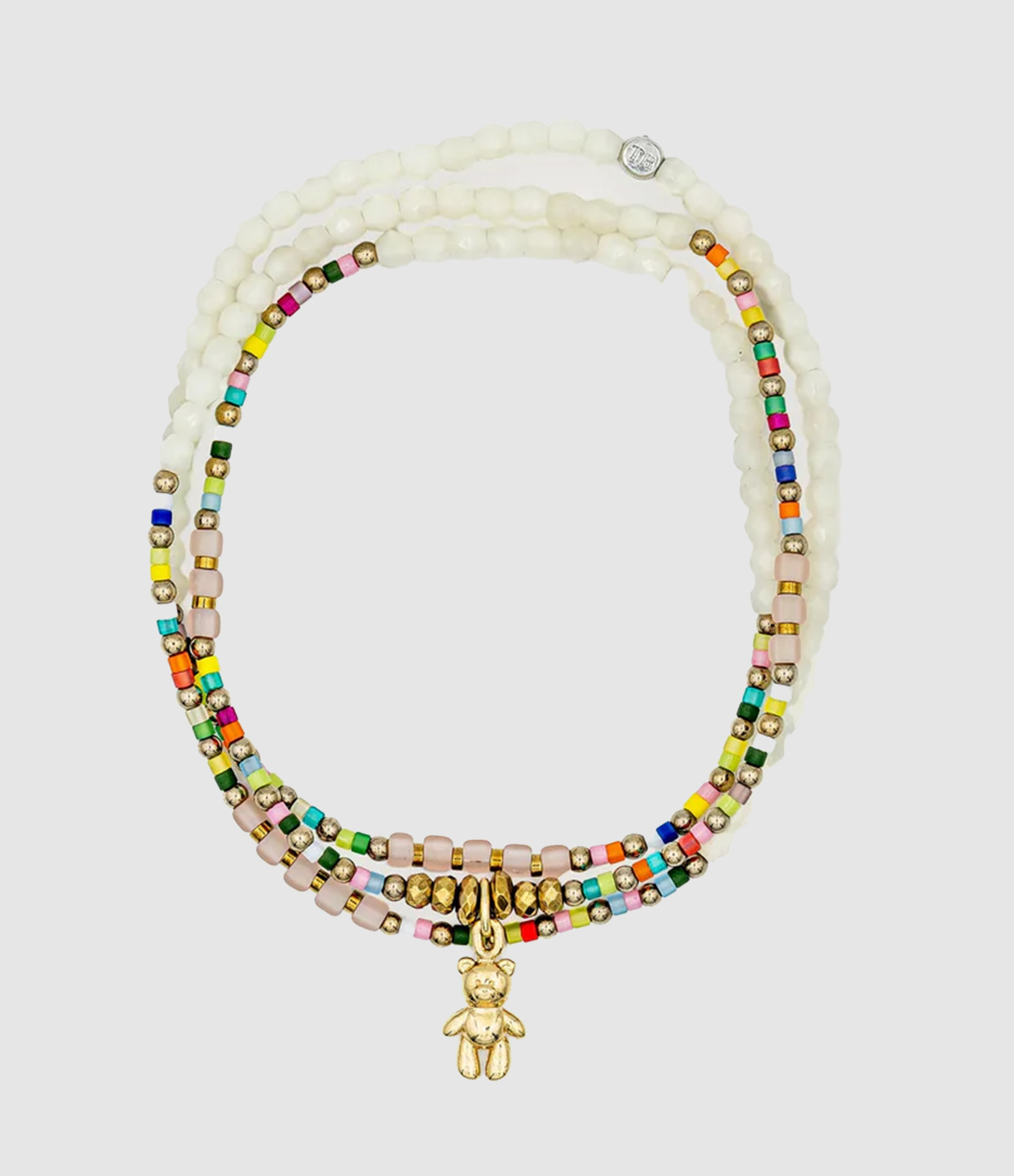 Collier Et Bracelet 3 Tours Doudou Dede Dubaï Vanille 49 cm