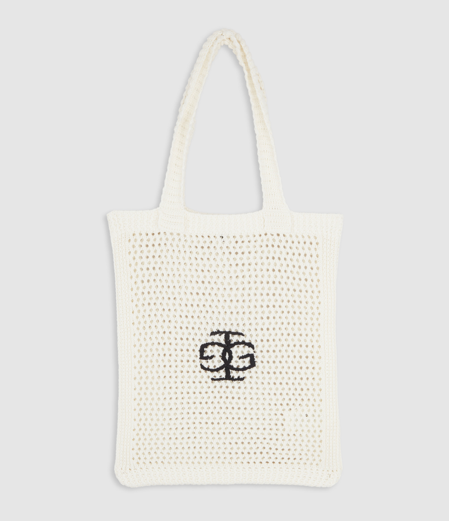 Sac St Tropez Crochet Logo Cream