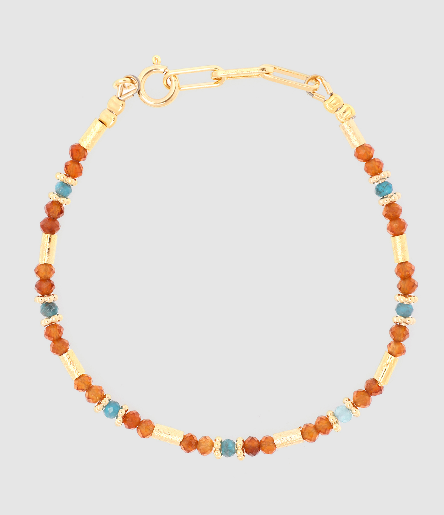 Bracelet Sati Grenat Hessonite Apatite Argent Doré