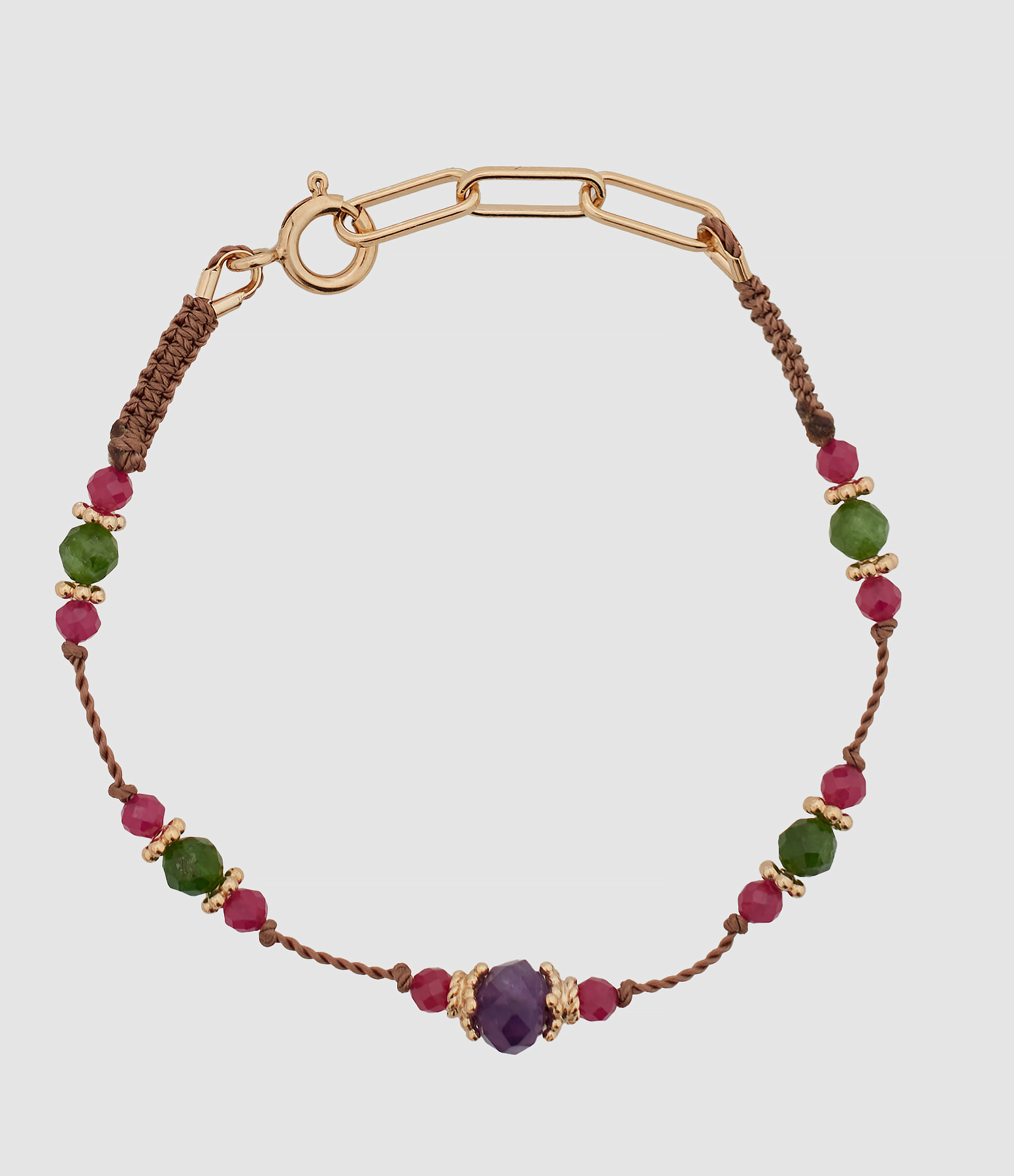 Bracelet Uma Améthyste Argent Doré