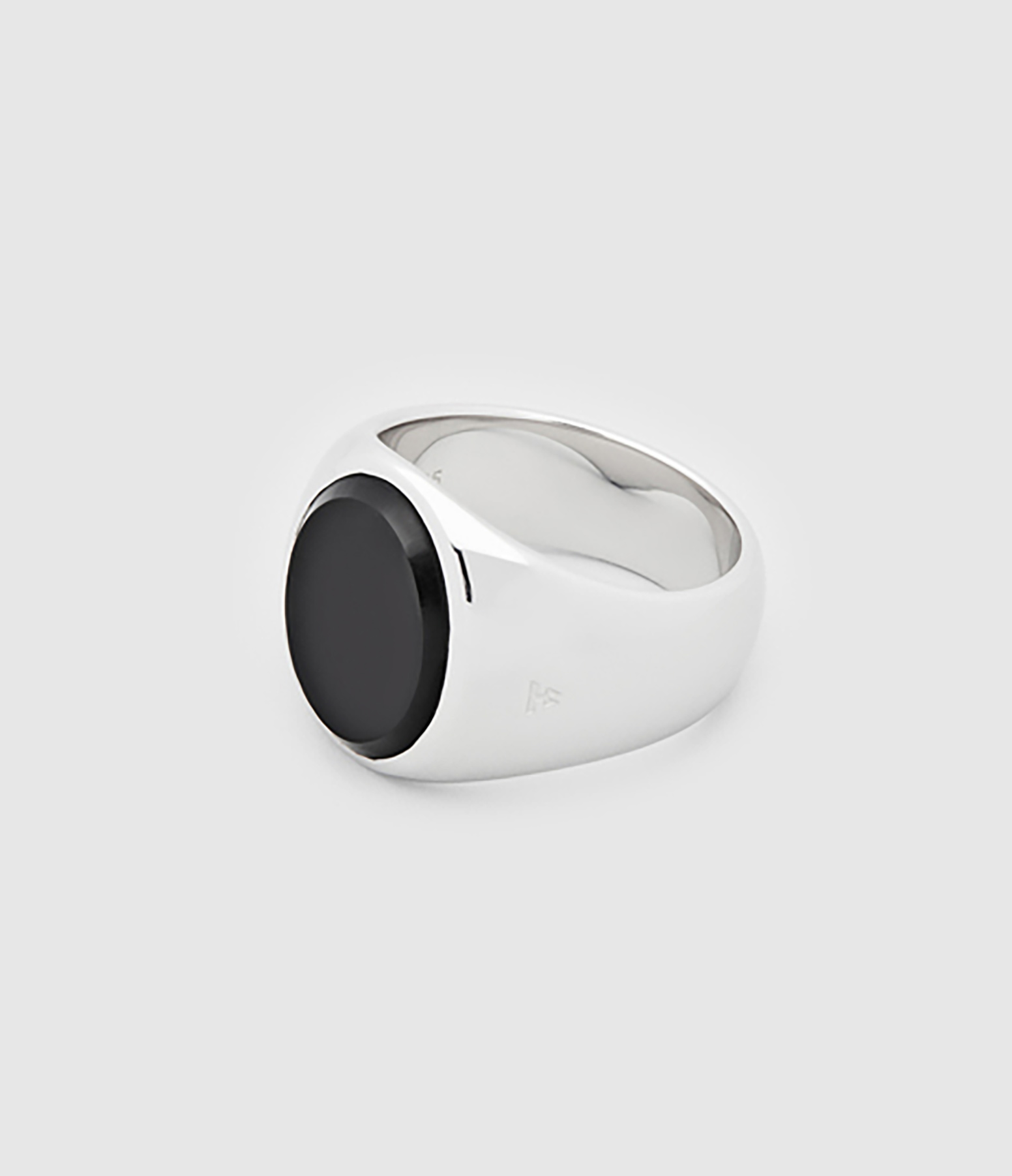 Chevalière Oval Polished Argent Onyx