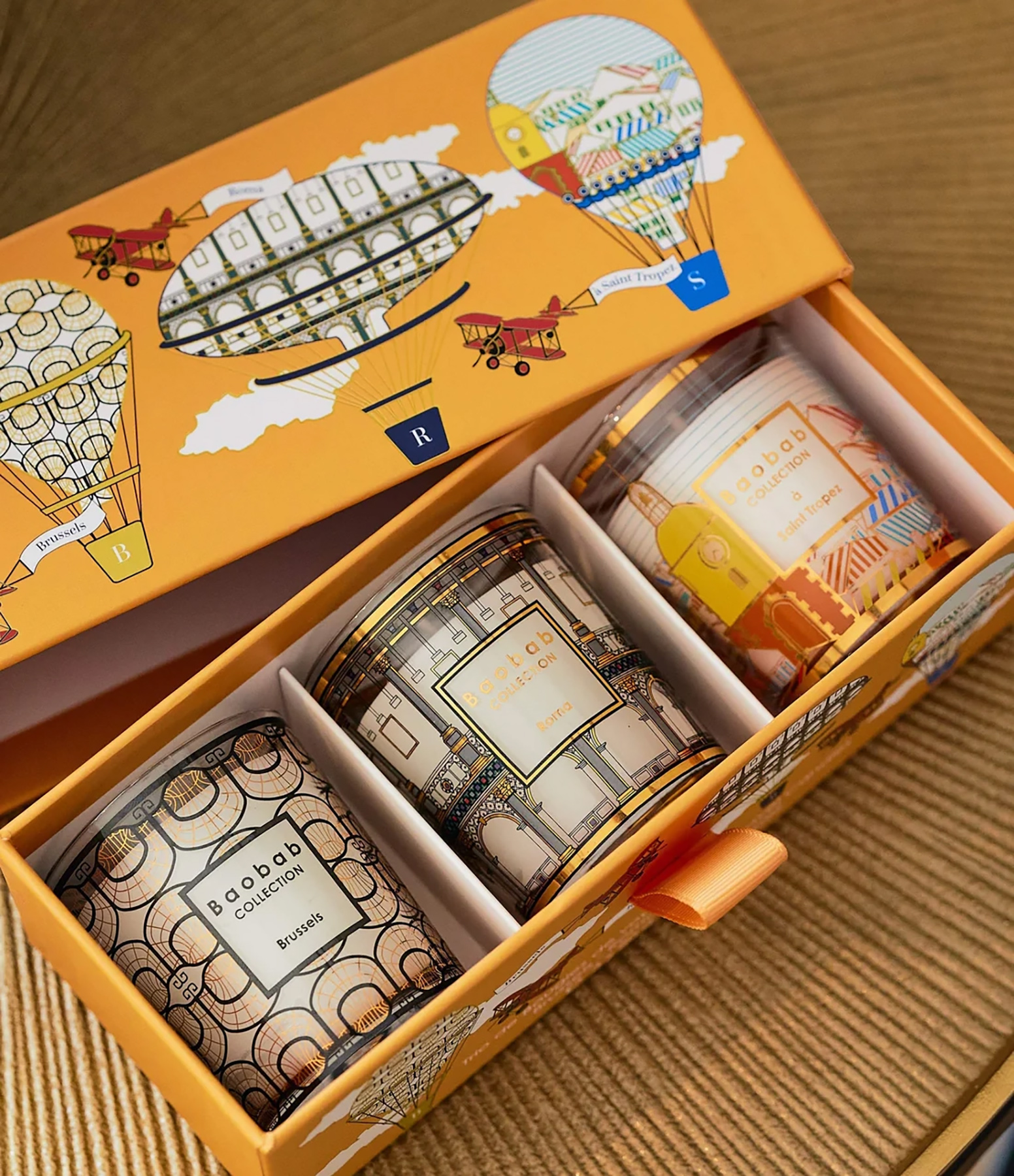 Trio Travel Candles My First Baobab Brussels-Roma-Saint Tropez