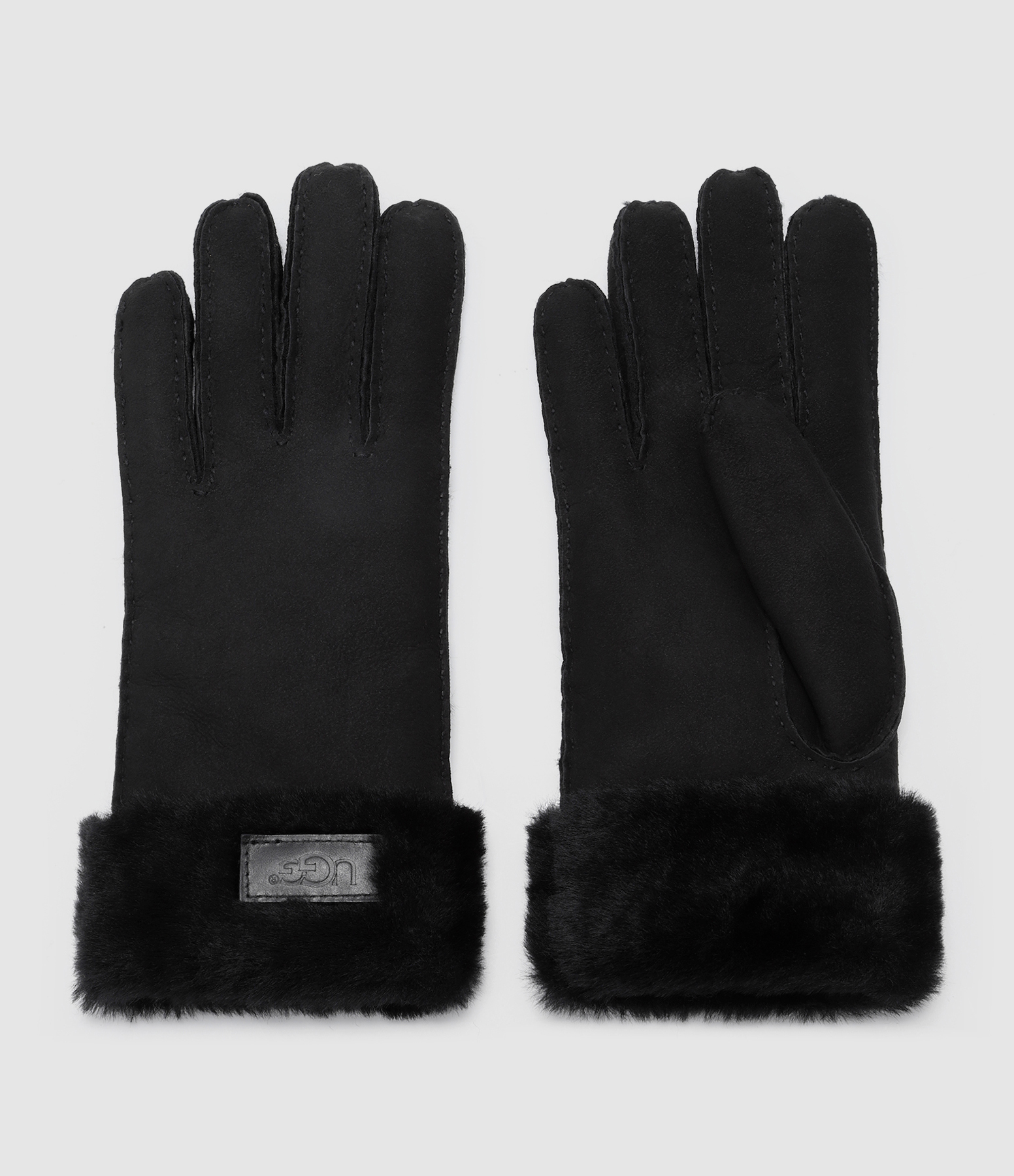 Gants Cuir Revers Noir